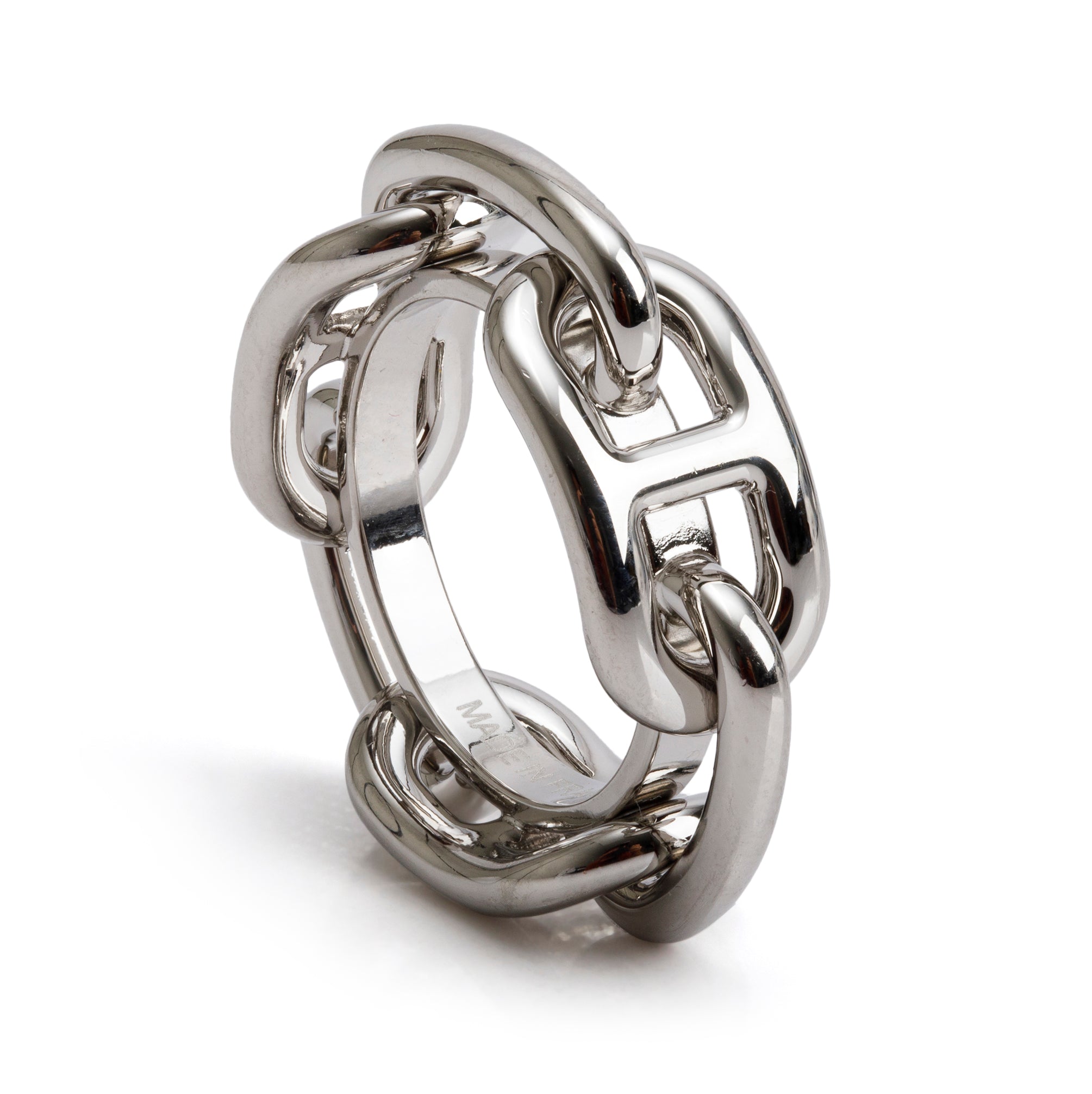 Hermes Palladium-Plated Metal Regate Scarf Ring