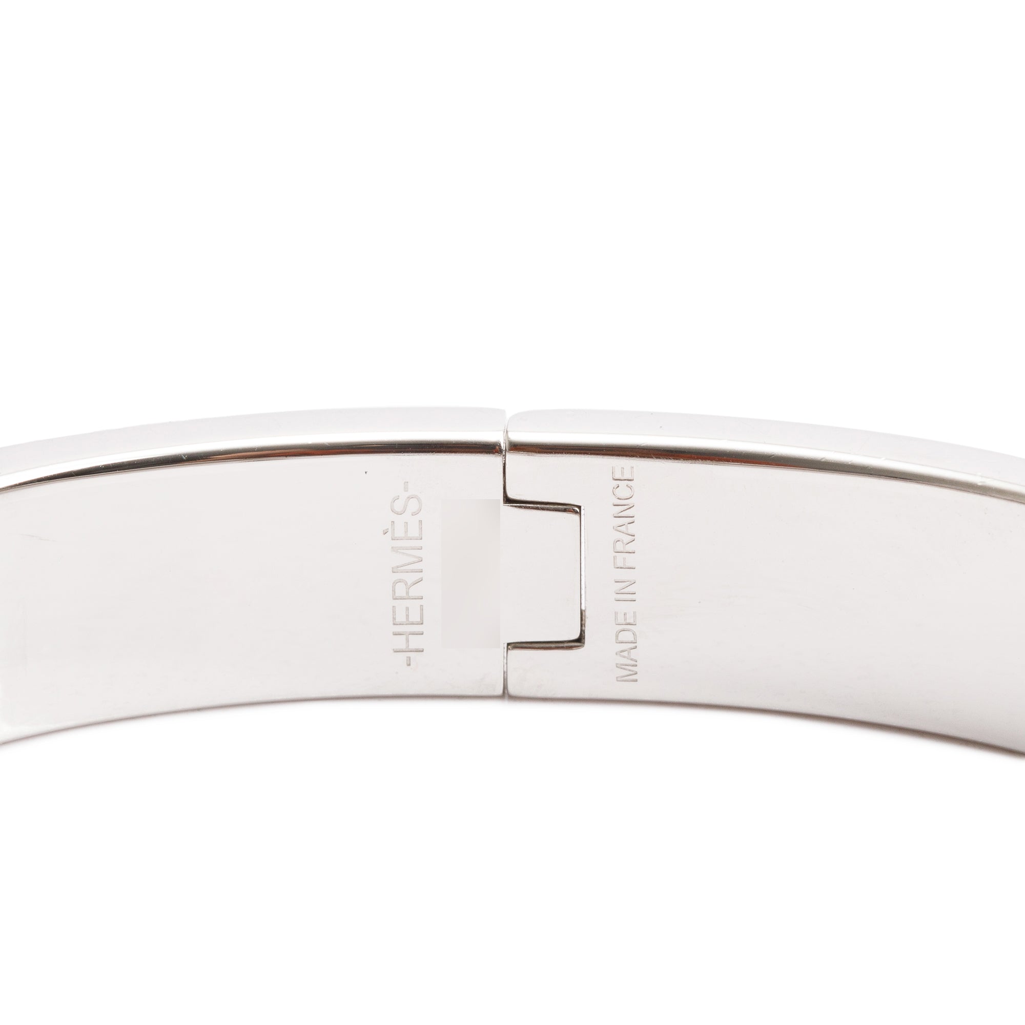 Hermes Palladium Plated Navy Matte Enamel 12 MM Clic HH Bracelet w/ Box