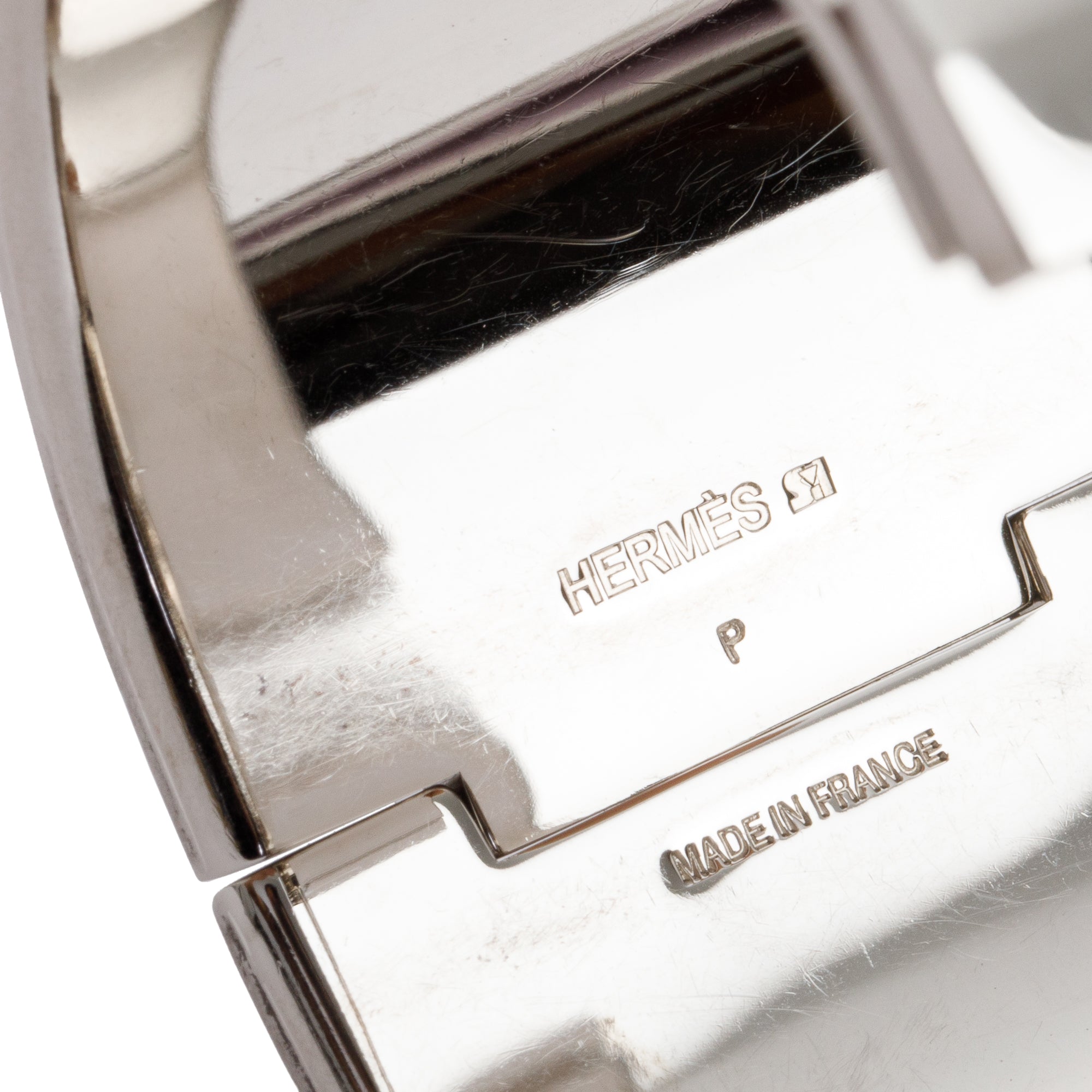 Hermes Palladium-Plated Purple Enamel Clic H XL Bracelet w/ Box