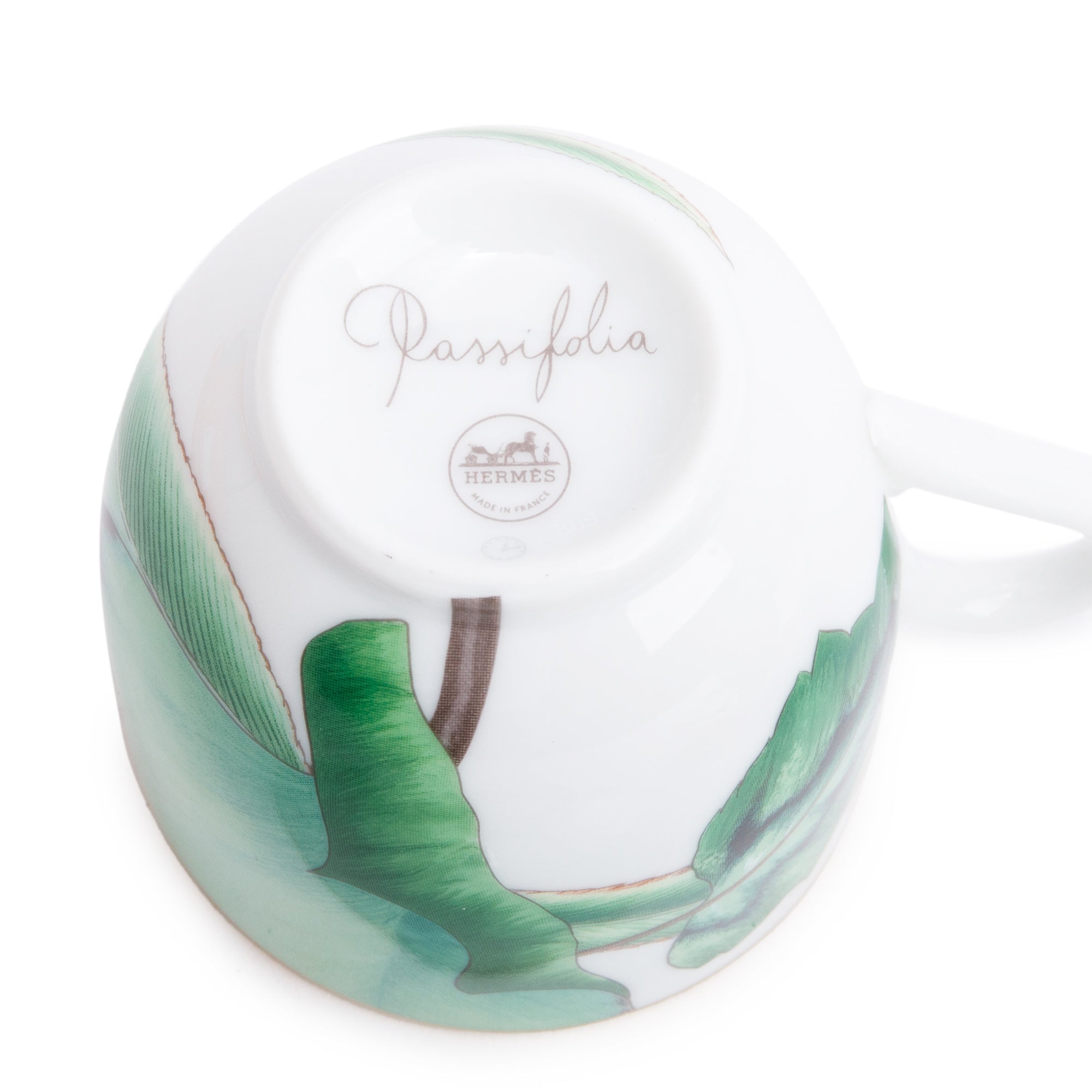 Hermes Passifolia Porcelain Set of 4 Coffee Cups and Saucers w/ Box