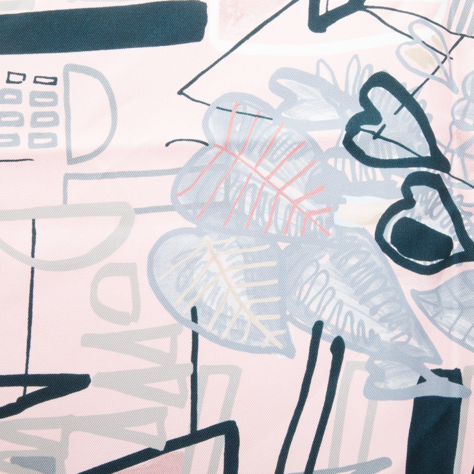 Hermes Pink Multicolor Silk Scarf 90 w/ Box