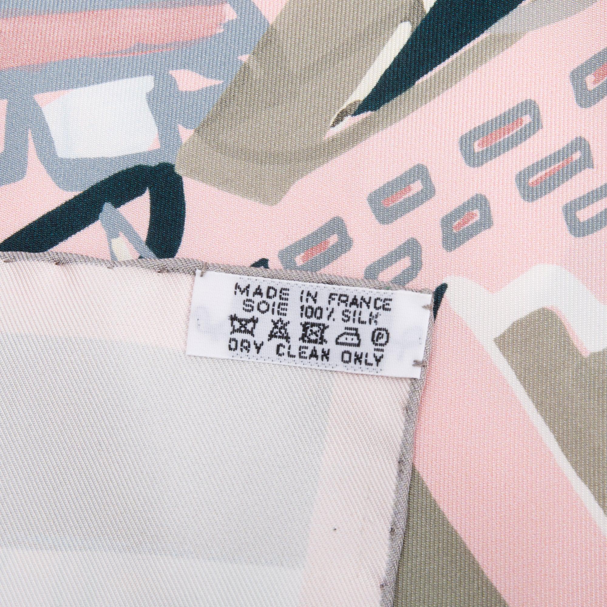 Hermes Pink Multicolor Silk Scarf 90 w/ Box