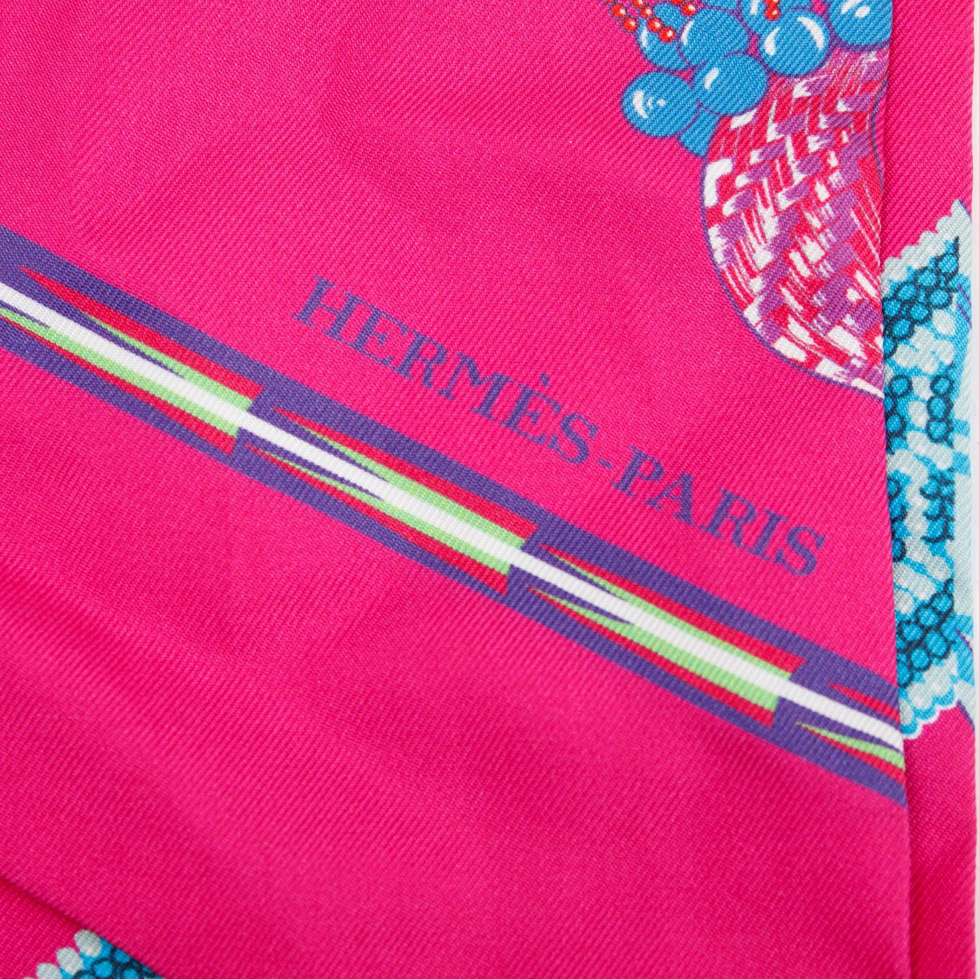 Hermes Pink Silk Maxi Twilly w/ Box