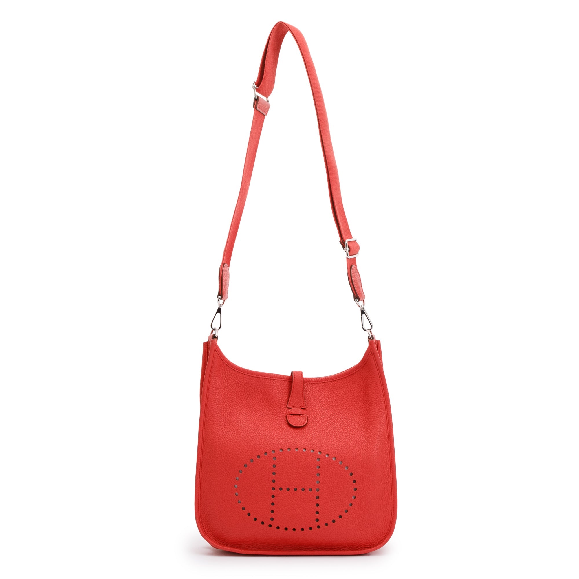 Hermes Pivoine Rouge Taurillon Clemence Evelyne III 29 Bag