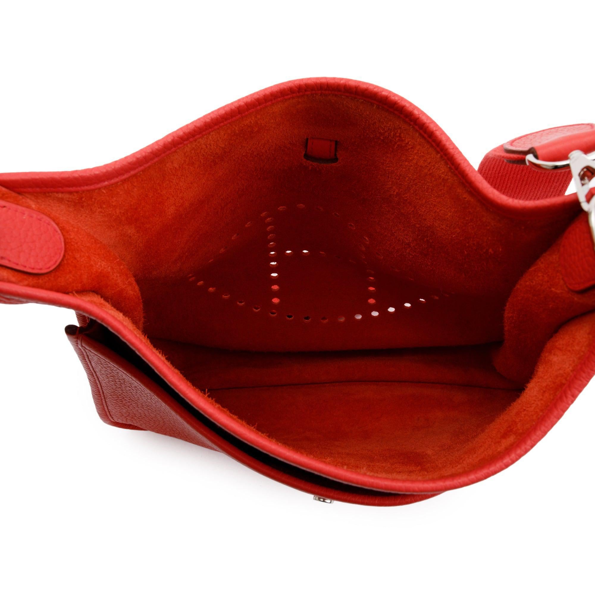 Hermes Pivoine Rouge Taurillon Clemence Evelyne III 29 Bag