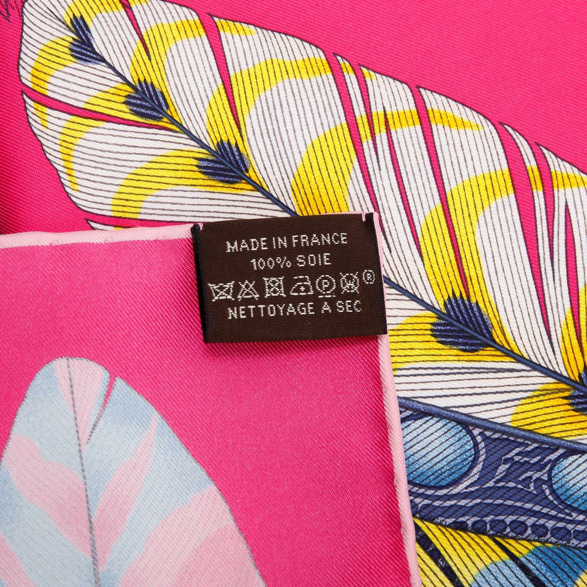 Hermes 'Plumes En Fete' Silk Scarf 90 w/ Box