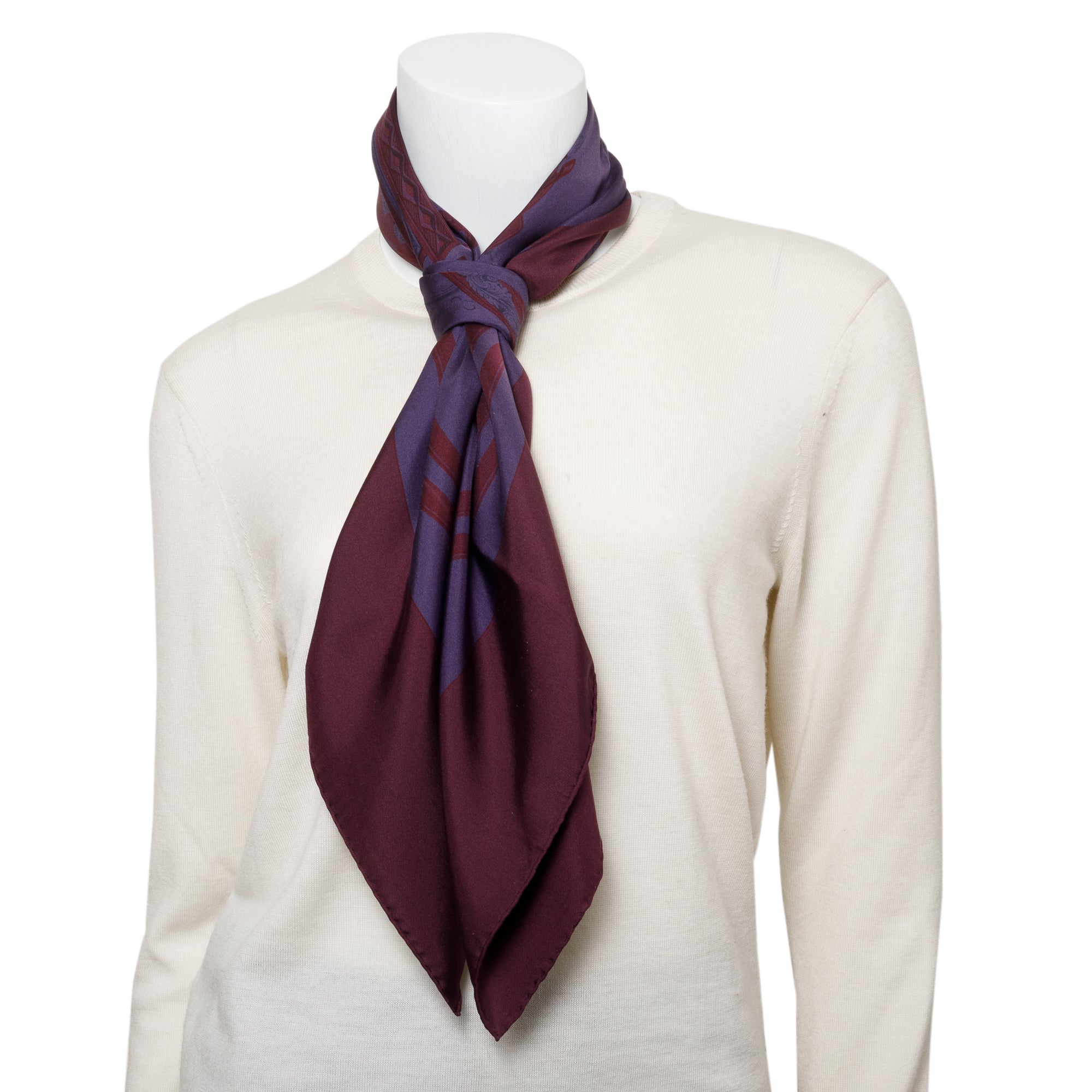 Hermes Purple 'Brides De Gala'' Silk Scarf 90 w/ Box