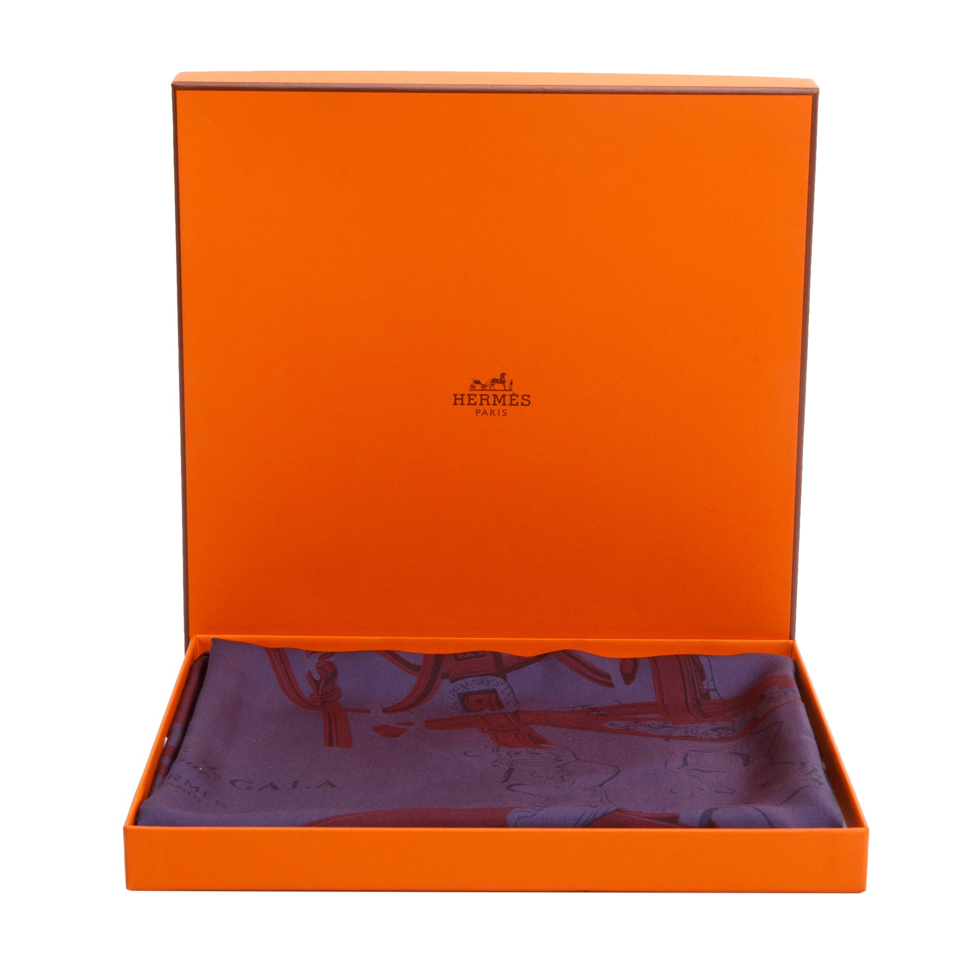 Hermes Purple 'Brides De Gala'' Silk Scarf 90 w/ Box