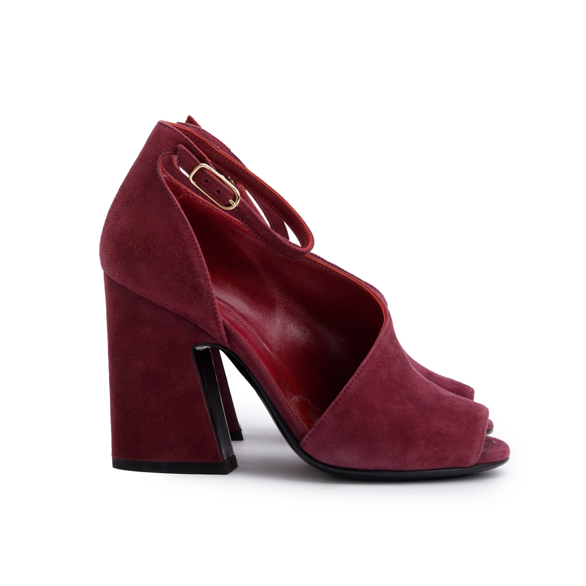 Hermes Purple Suede D'Orsay Pumps, Size 35