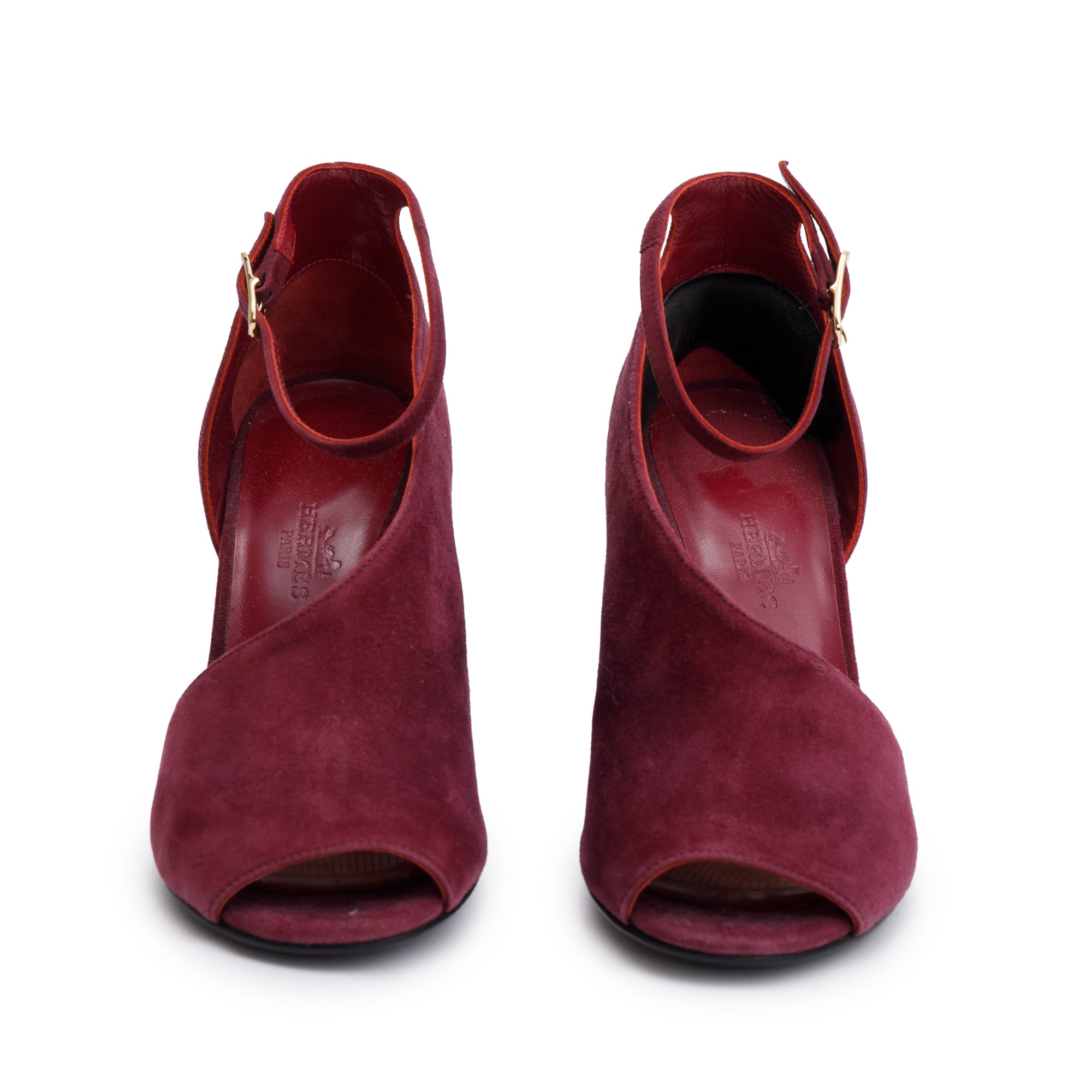 Hermes Purple Suede D'Orsay Pumps, Size 35