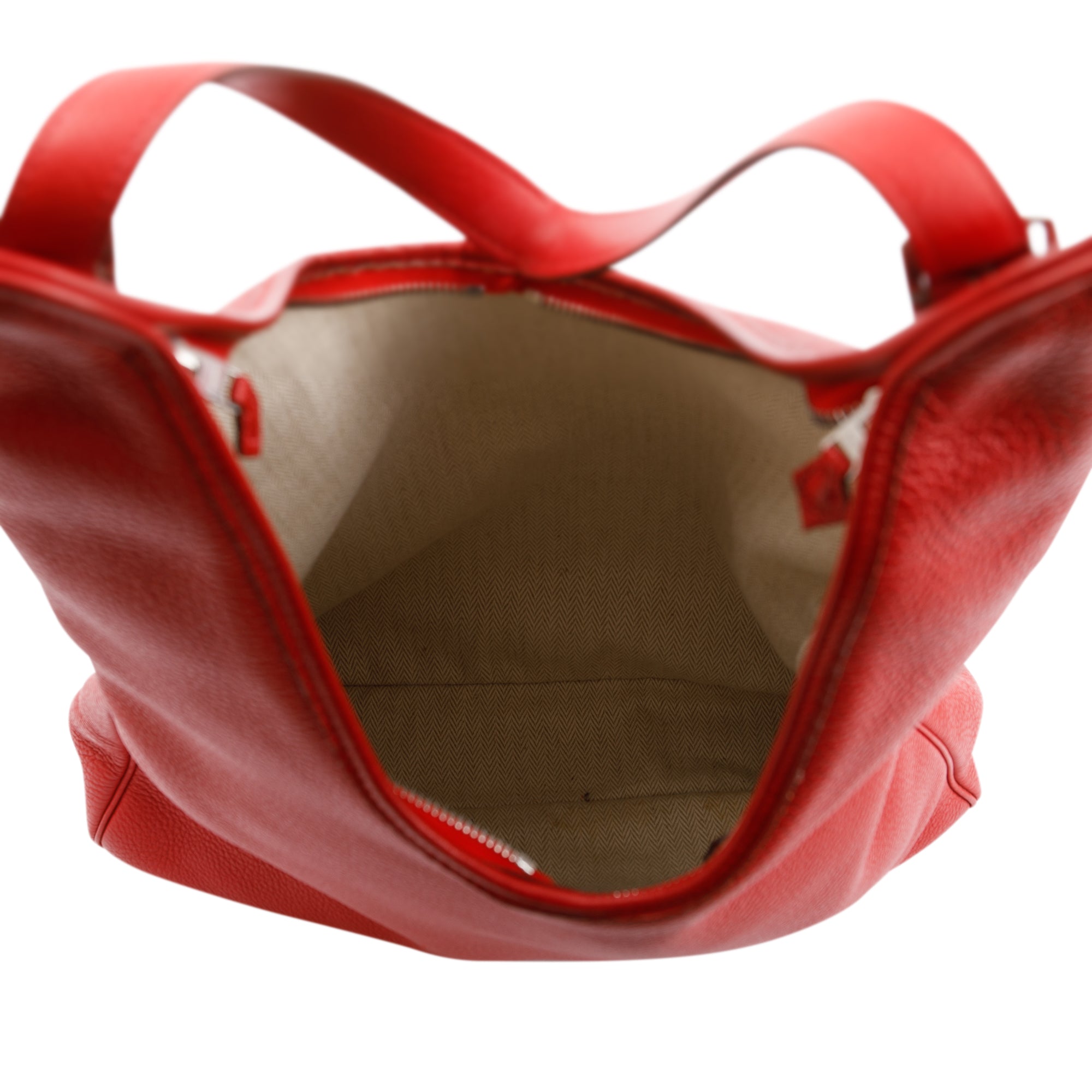 Hermes Red Clemence Leather Massai Cut Bag 32