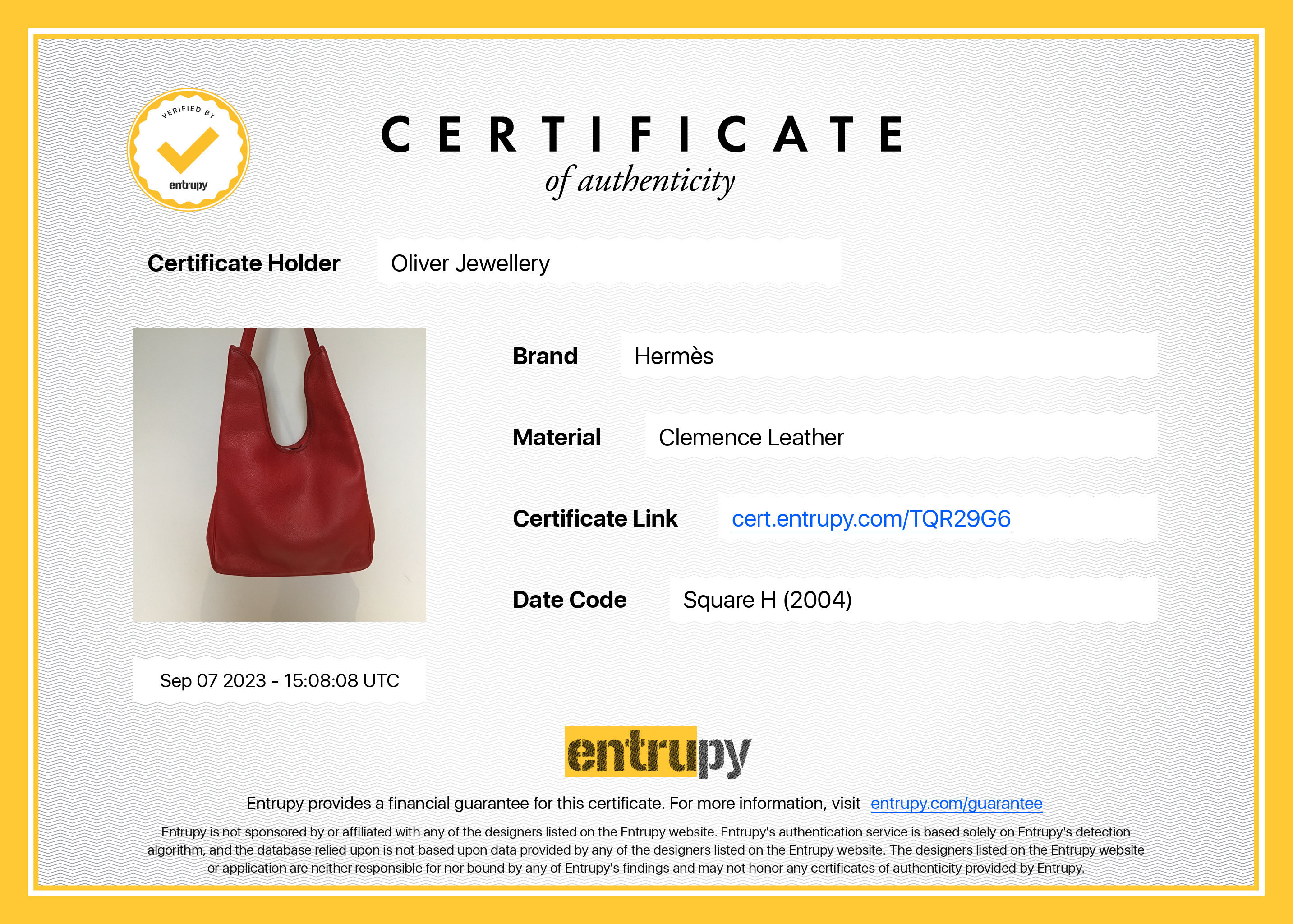 Hermes Red Clemence Leather Massai Cut Bag 32