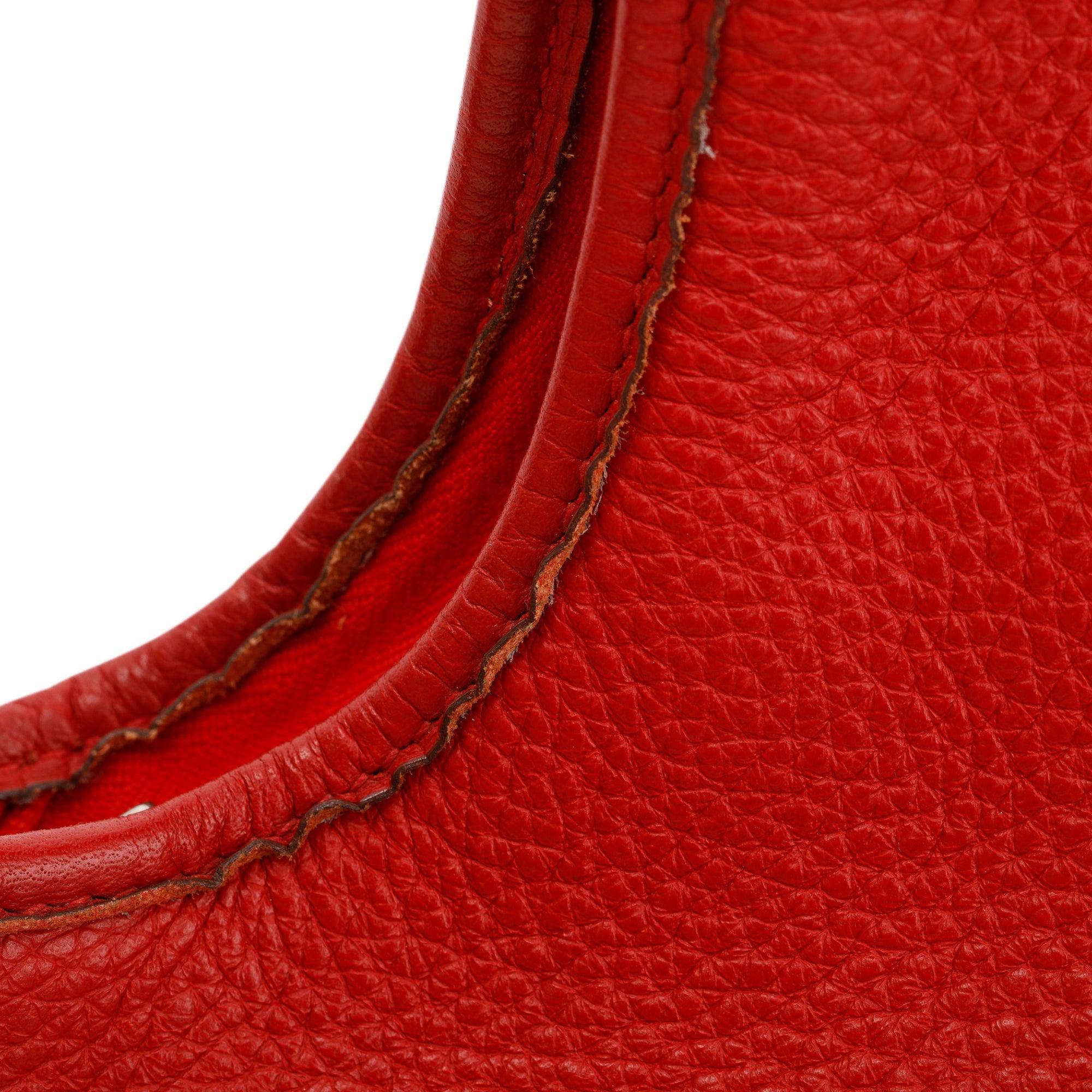 Hermes Red Clemence Leather Massai Cut Bag 32