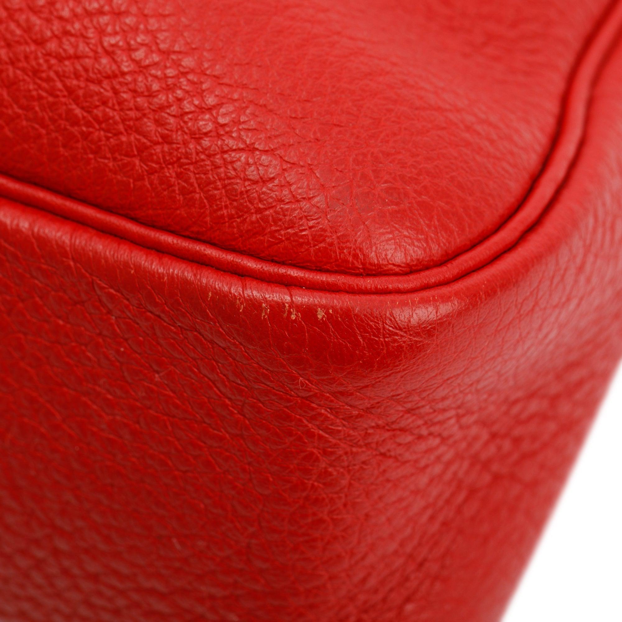 Hermes Red Clemence Leather Massai Cut Bag 32