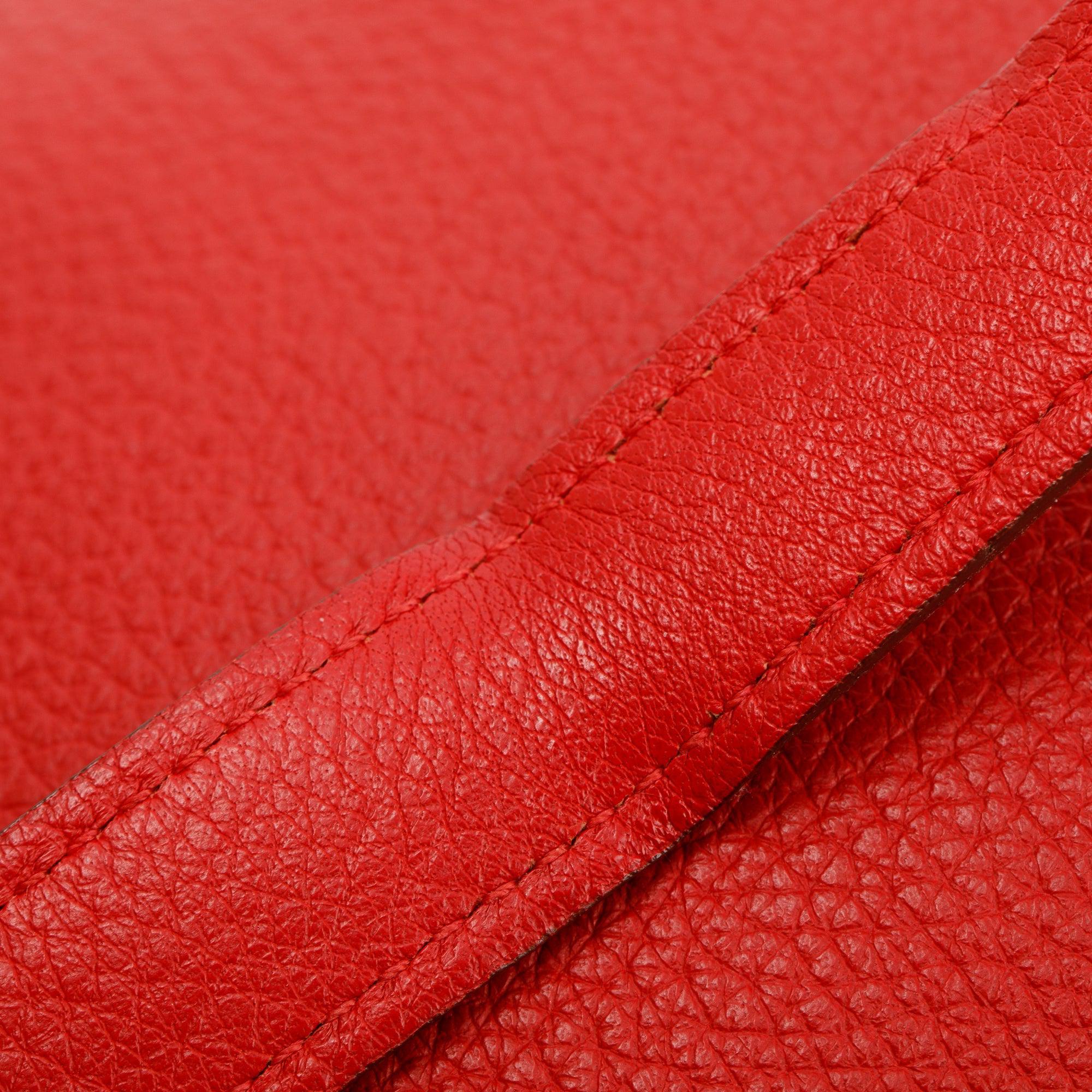 Hermes Red Clemence Leather Massai Cut Bag 32