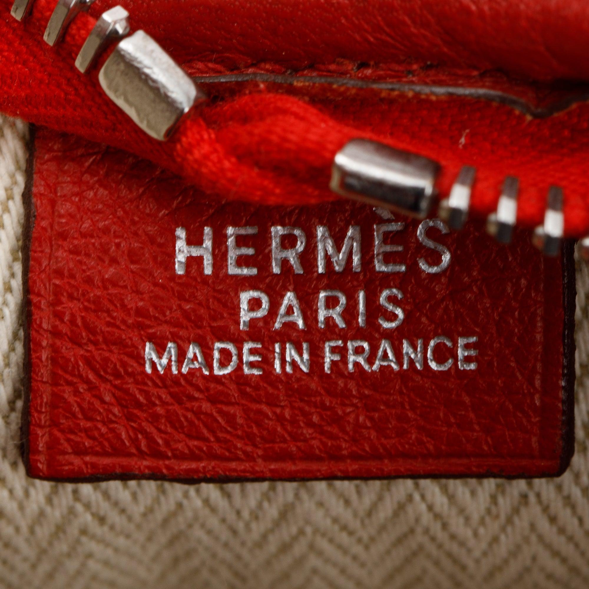 Hermes Red Clemence Leather Massai Cut Bag 32