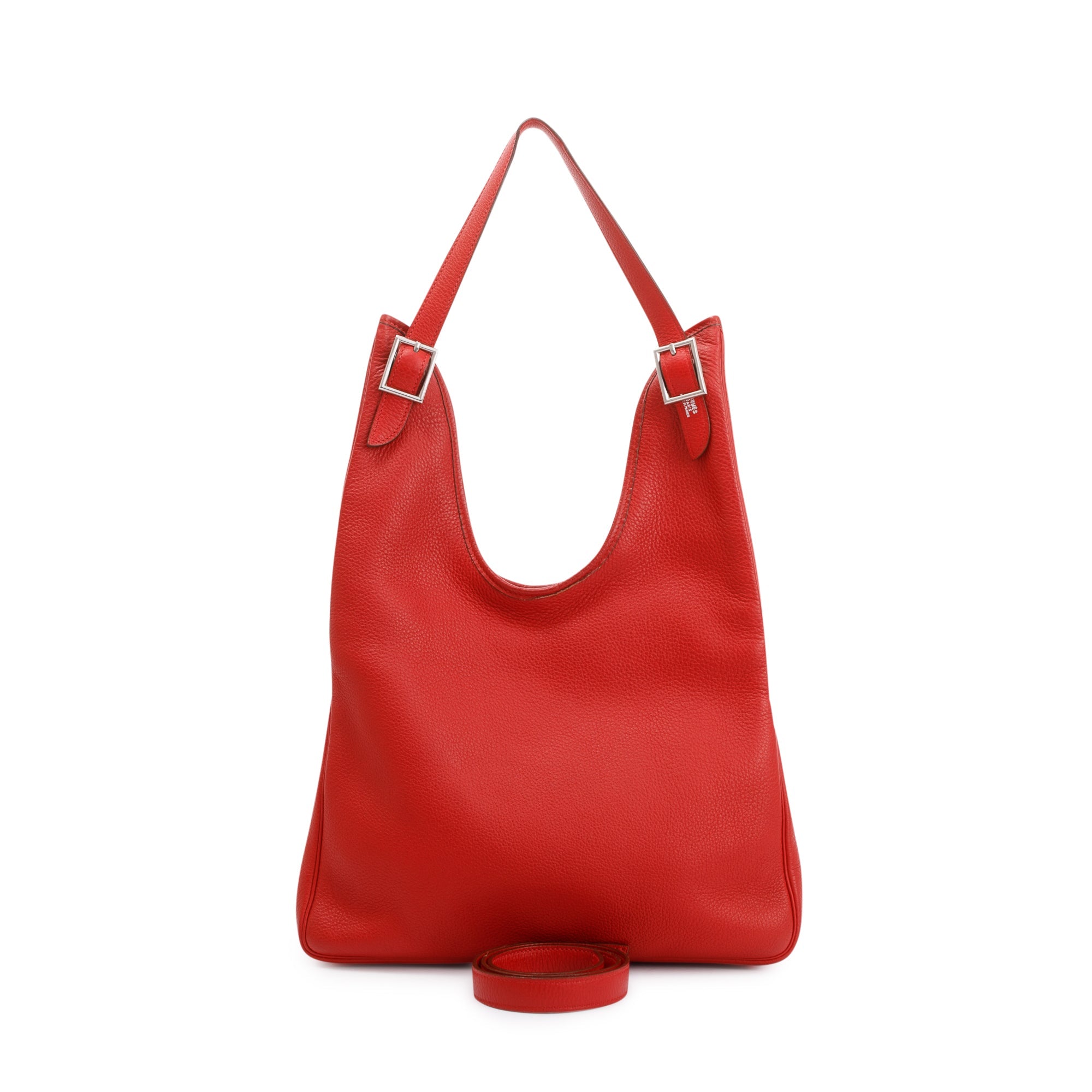 Hermes Red Clemence Leather Massai Cut Bag 32