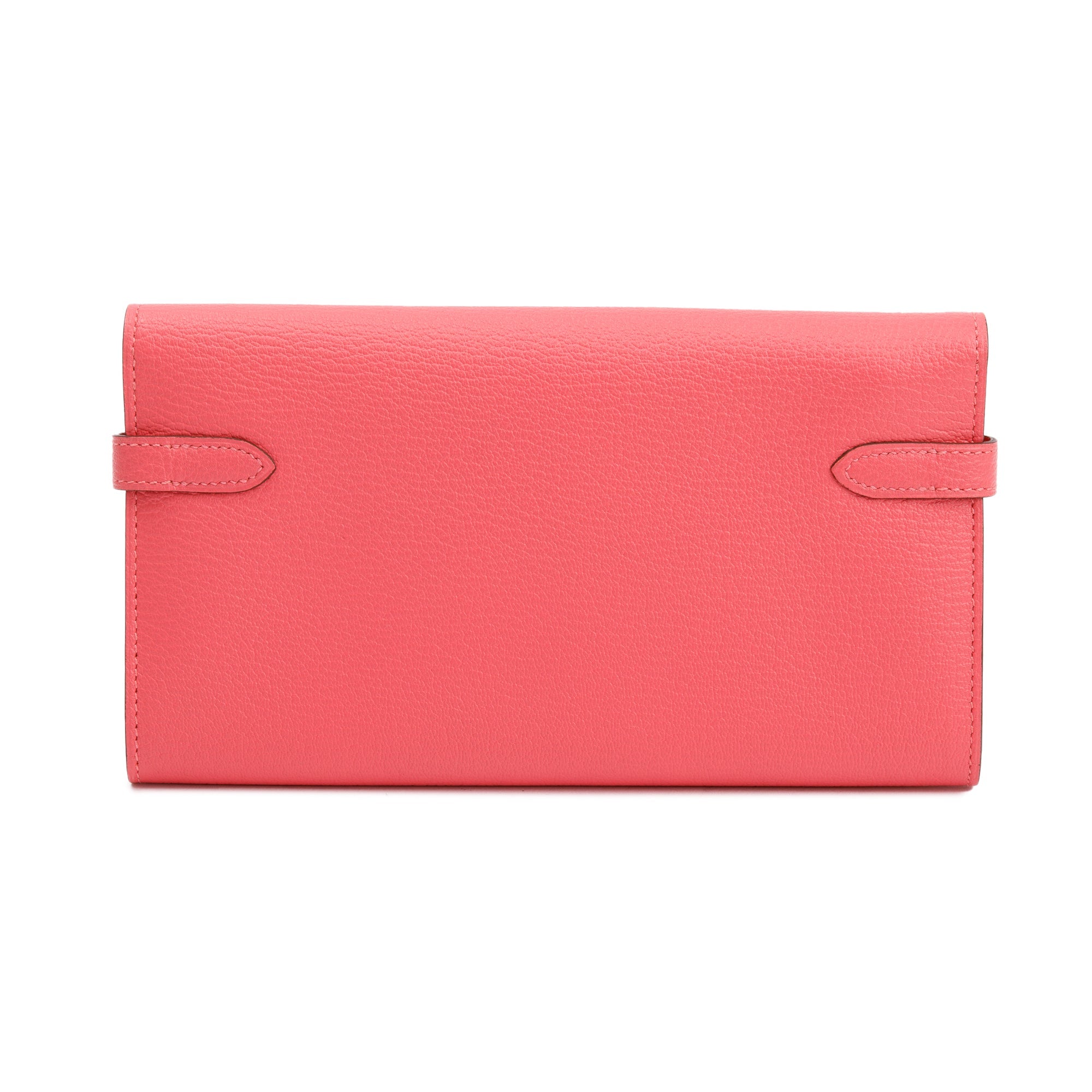 Hermes Rose Azalee Chevre Mysore Classic Kelly Longue Wallet w/ Box