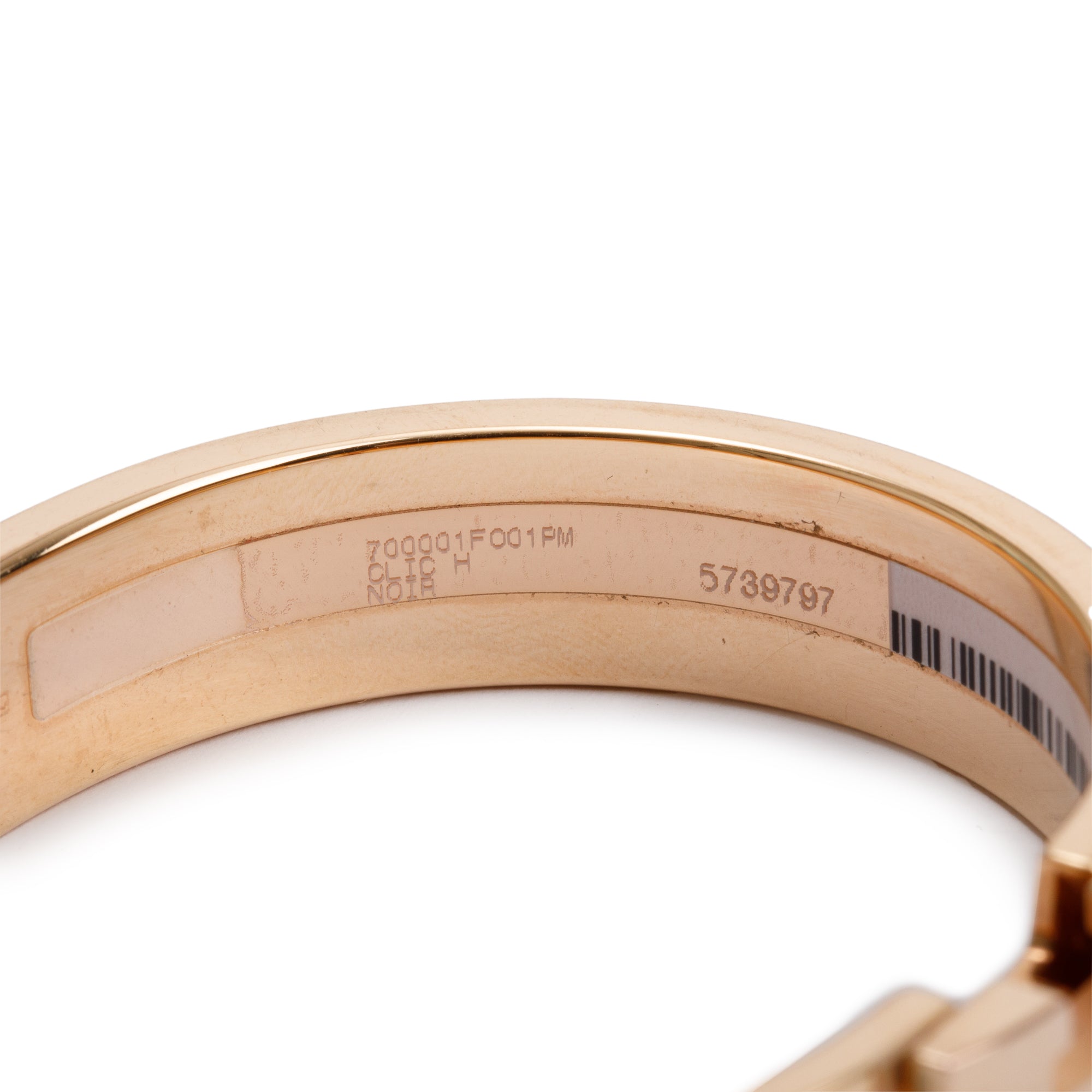 Hermes Rose Gold-Plated Black Enamel 12 MM Clic H Bracelet