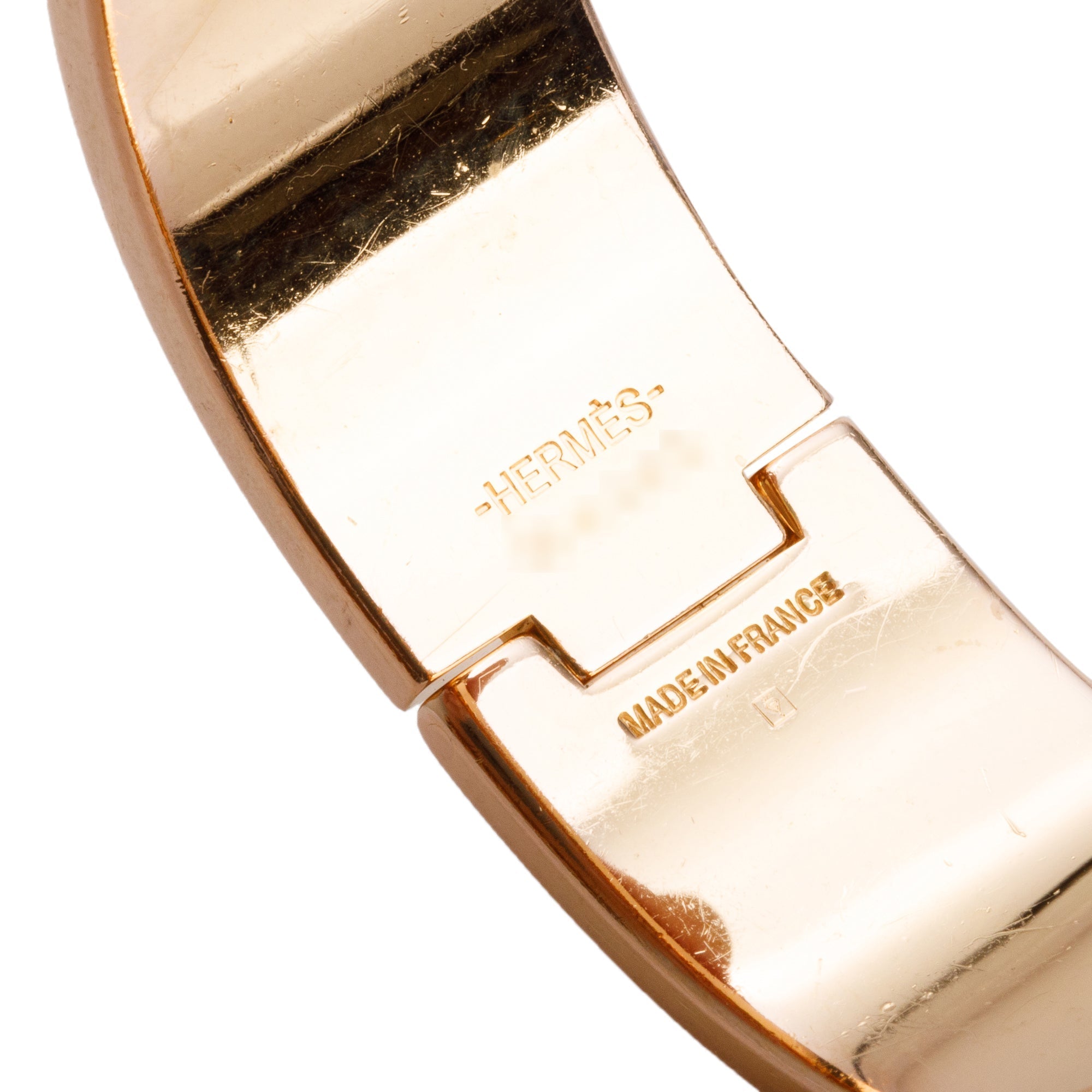 Hermes Rose Gold-Plated Blue Enamel Clic Clac H Bracelet