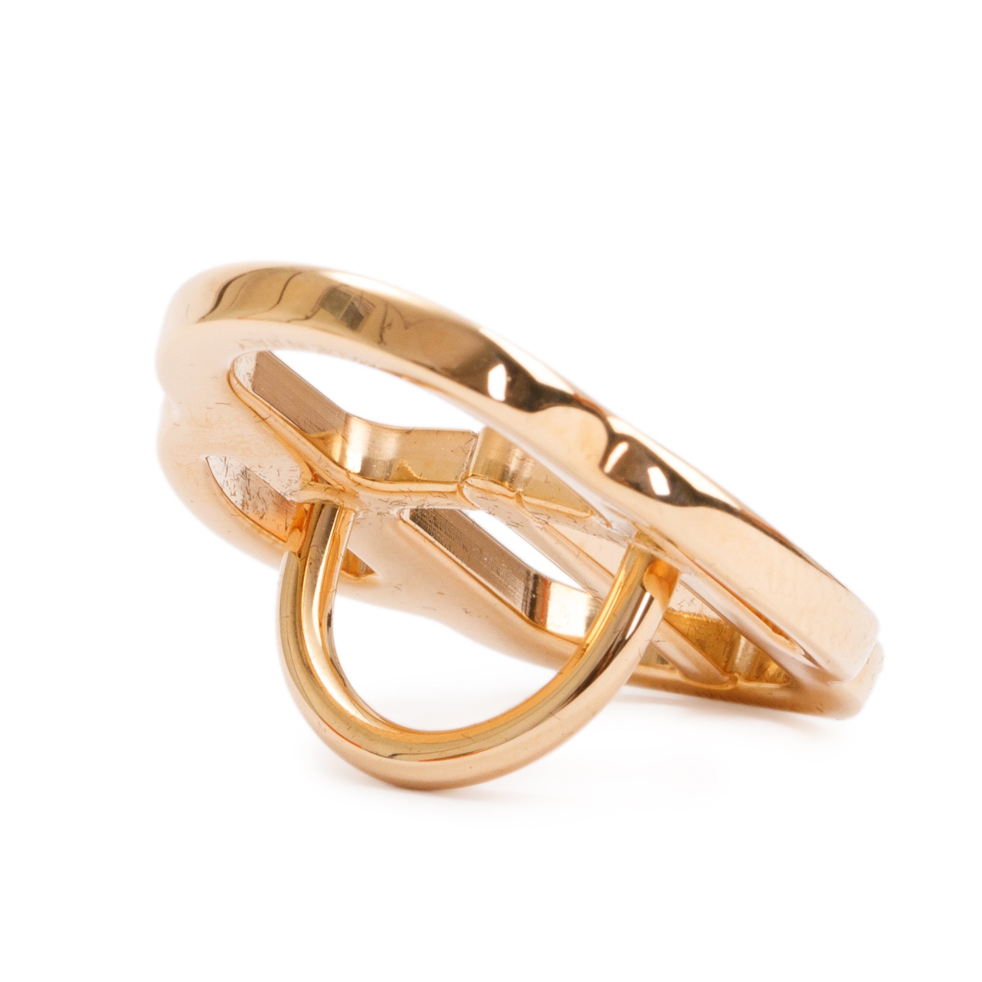 Hermes Rose Gold-Plated Metal Mini Boucle Twilly Ring w/ Box