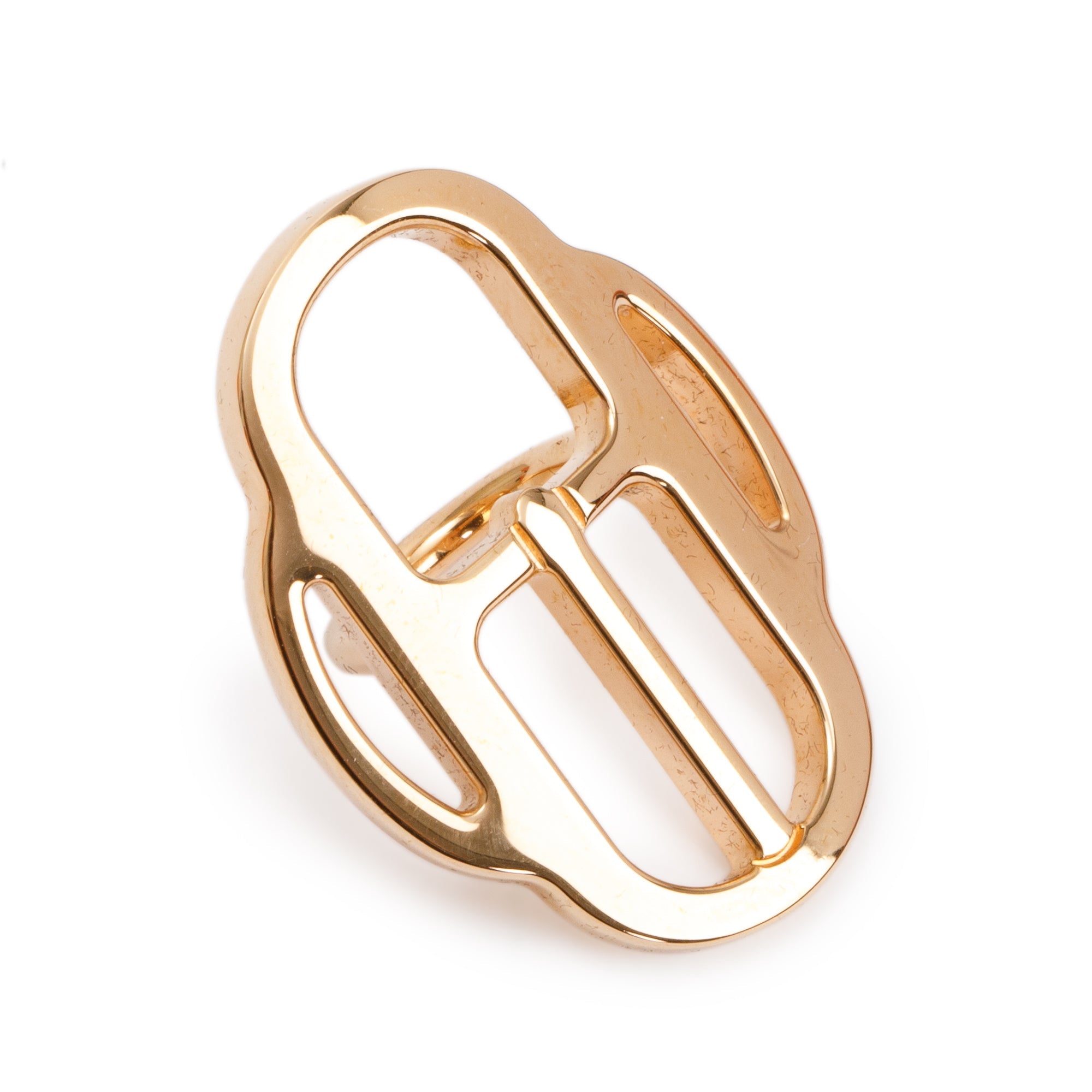 Hermes Rose Gold-Plated Metal Mini Boucle Twilly Ring w/ Box