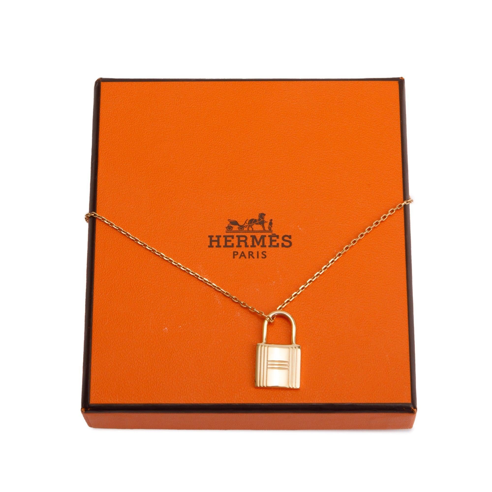Hermes Rose Gold-Plated O'Kelly Pendant Necklace w/ Box