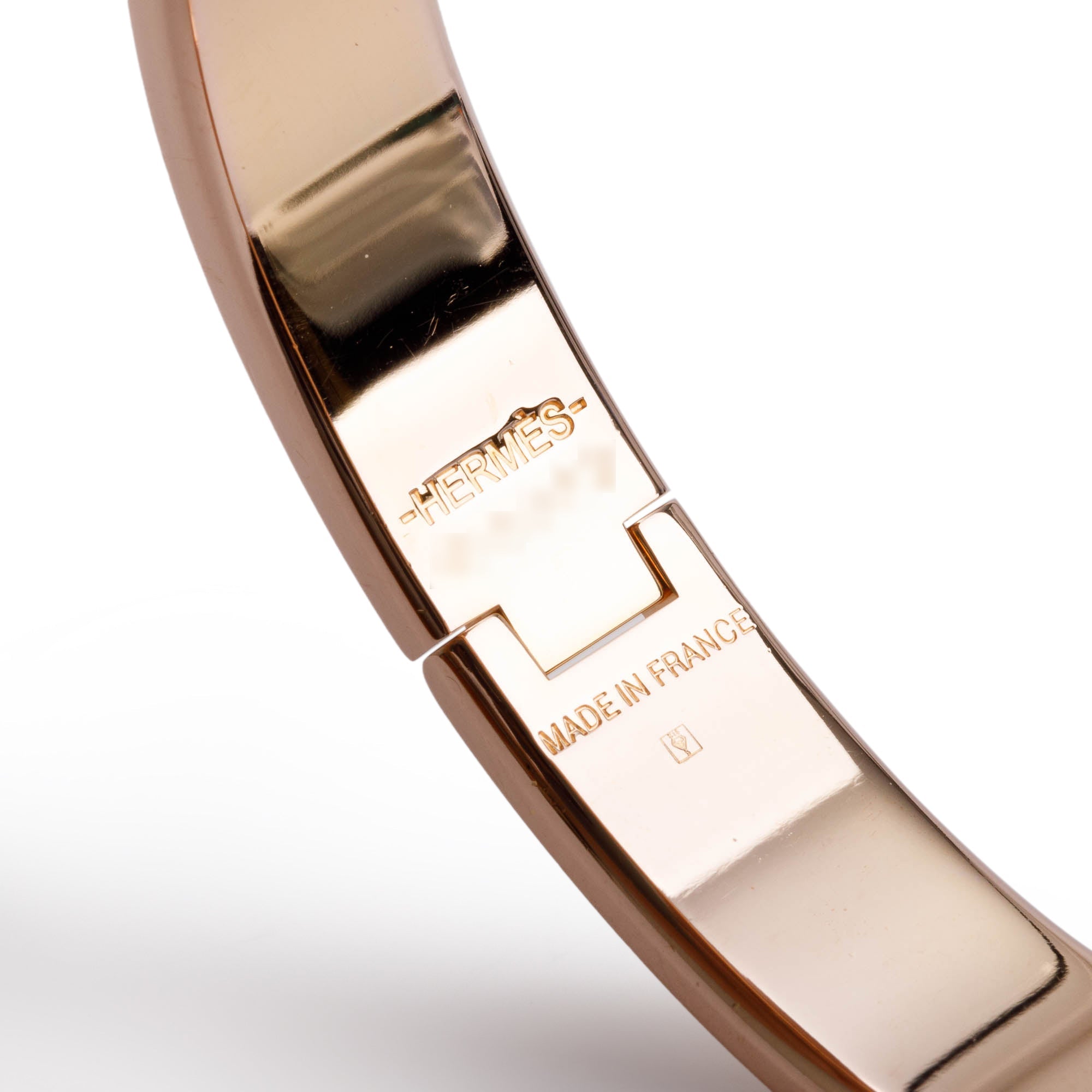 Hermes Rose Gold-Plated Pink Enamel 12 MM Clic H Bracelet