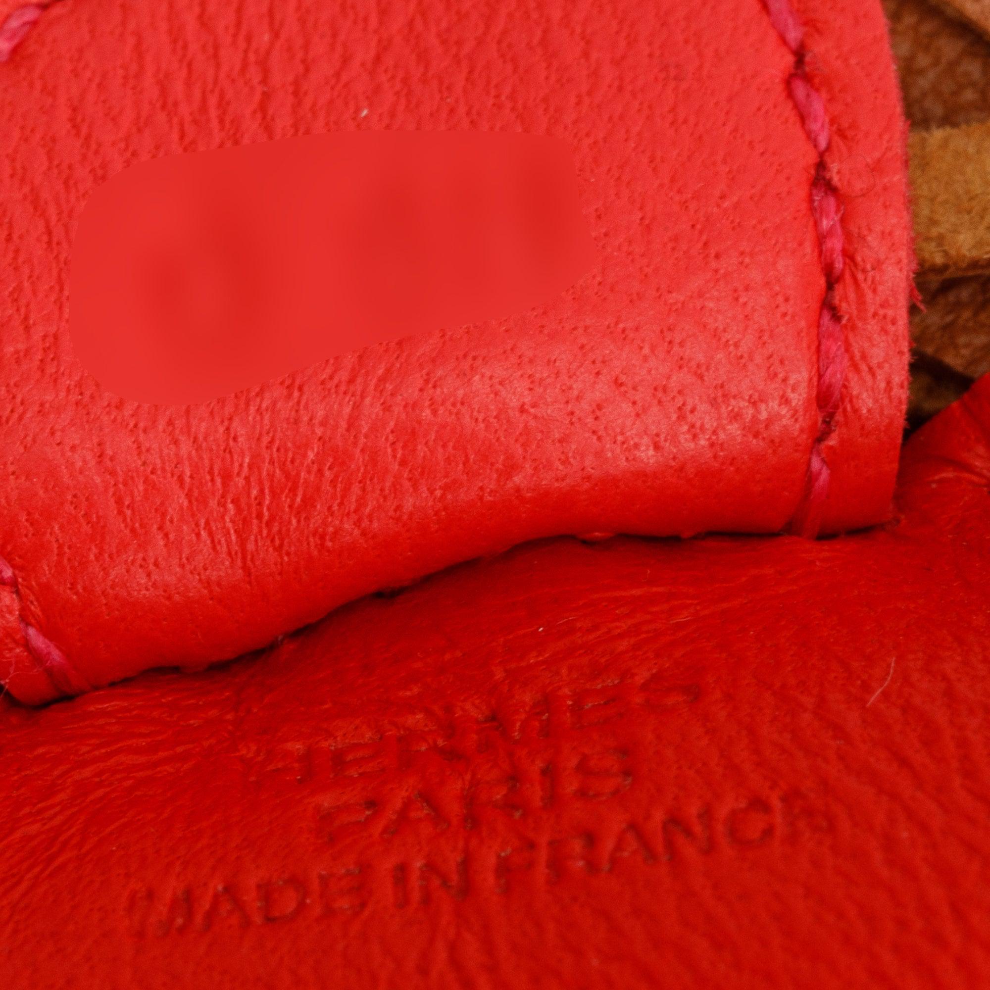 Hermes Rose Indien Rubis Rose Gold Milo Lambskin Leather Grigri Rodeo Horse Bag Charm PM w/ Box