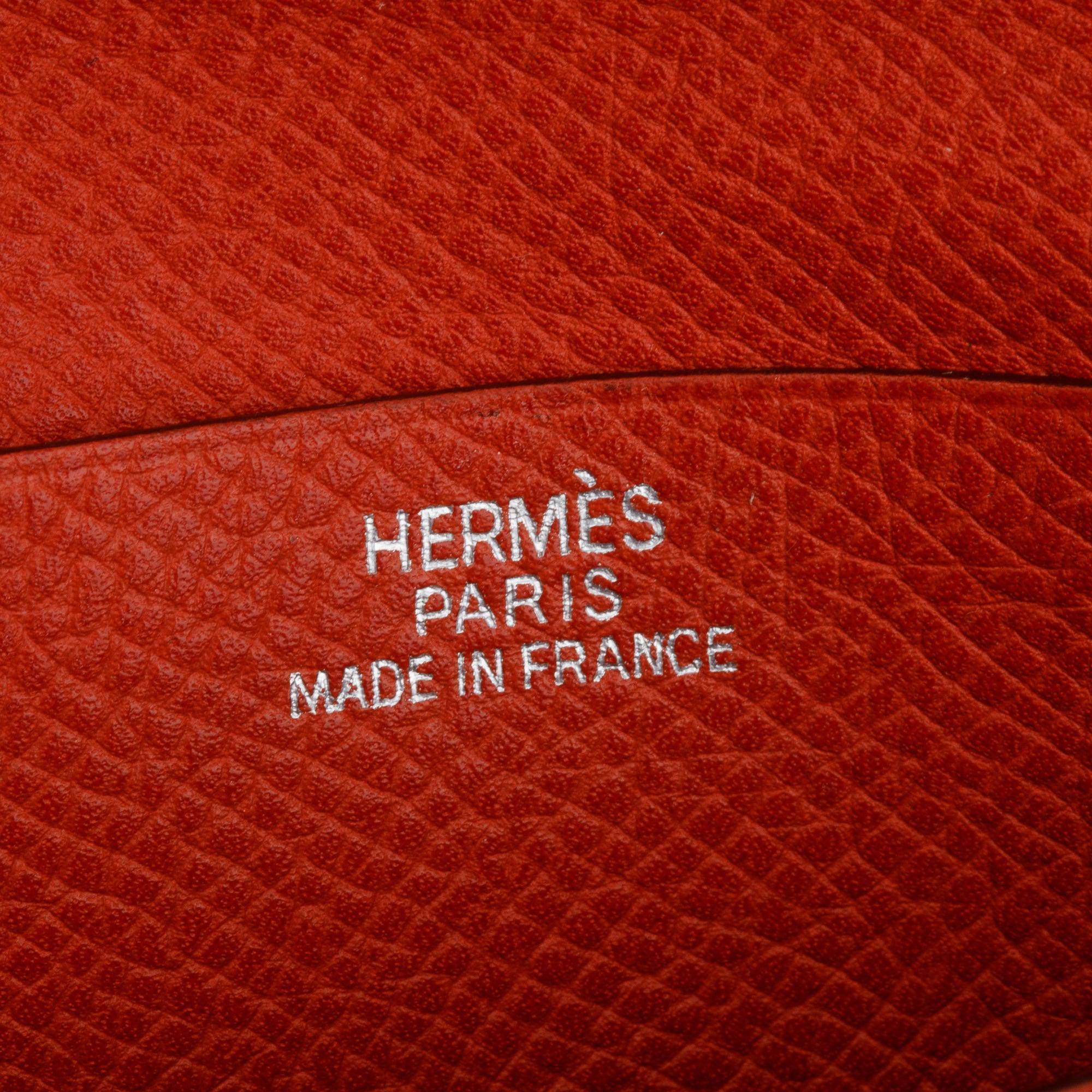 Hermes Rose Jaipur Epsom Leather Bearn Compact Wallet