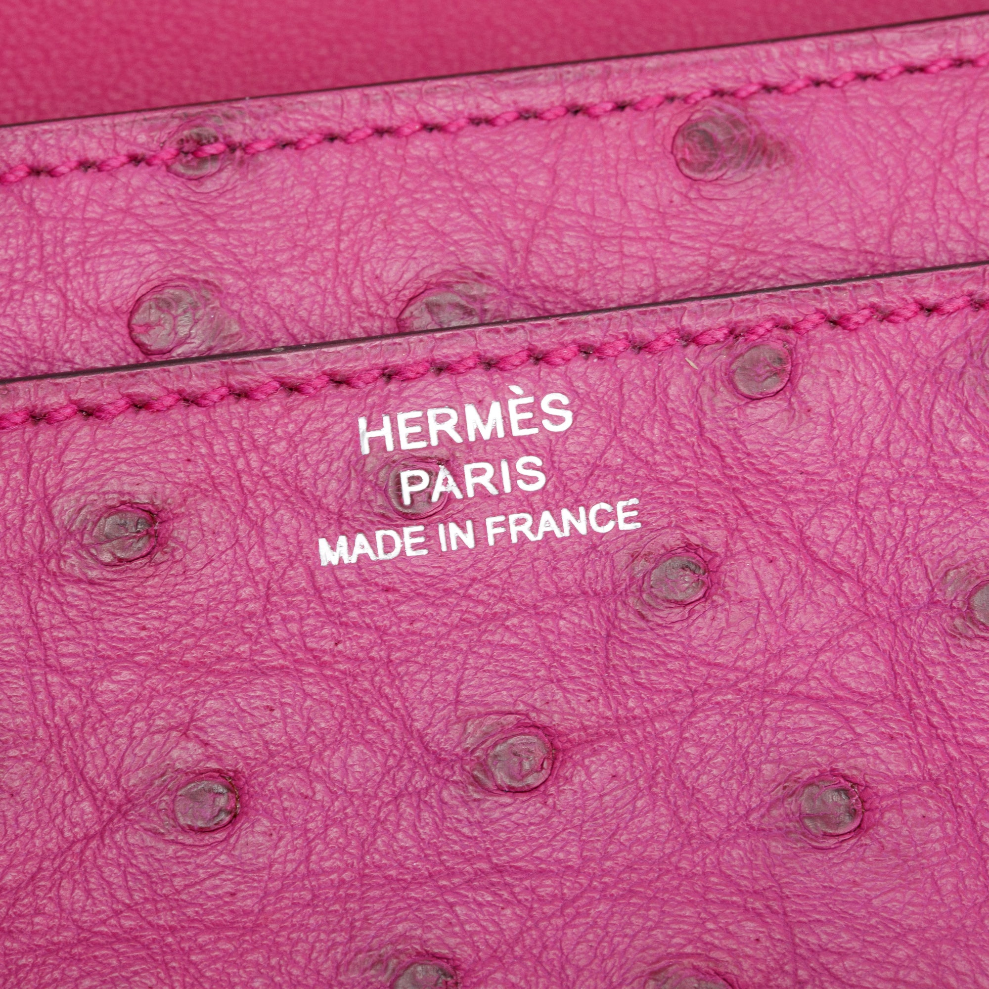 Hermes Rose Pourpre Ostrich Constance Long Wallet