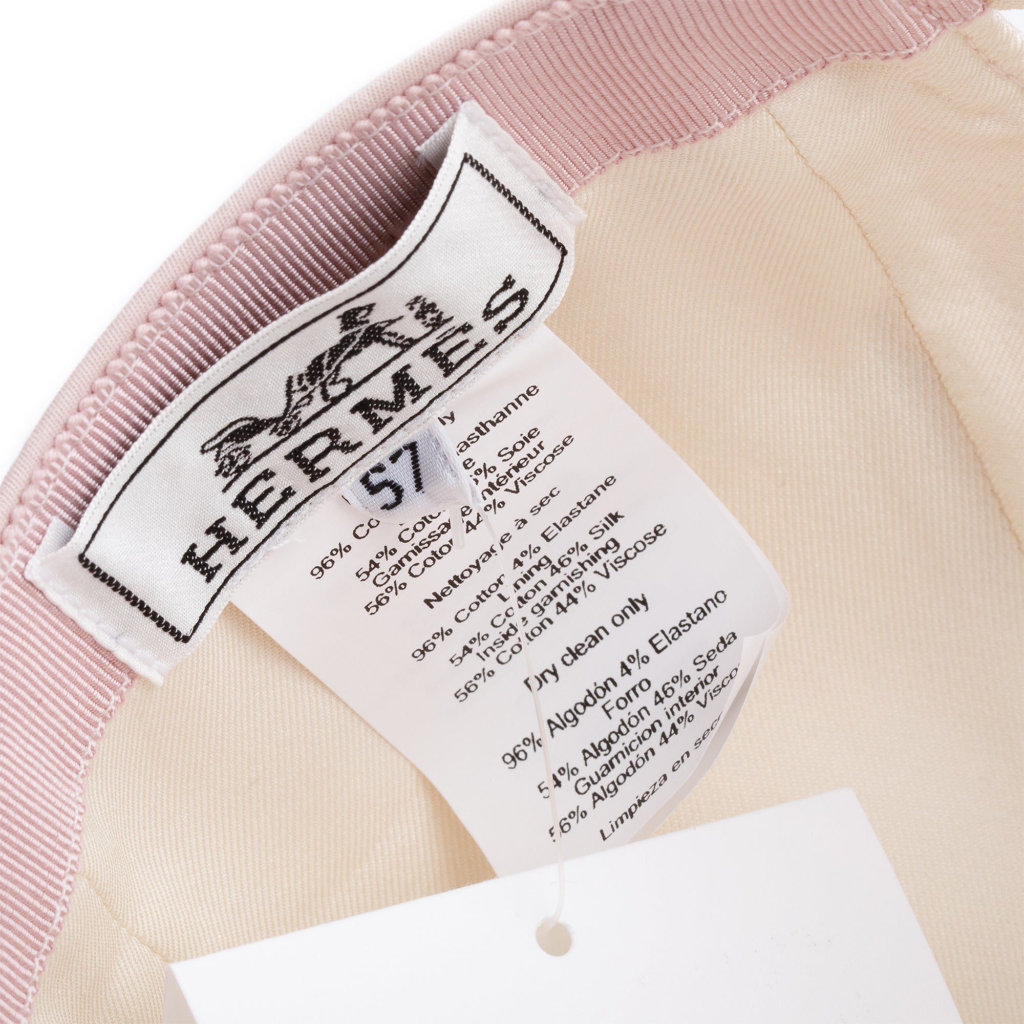 Hermes Rose Sepia Serena Nautic Cap, Size 57