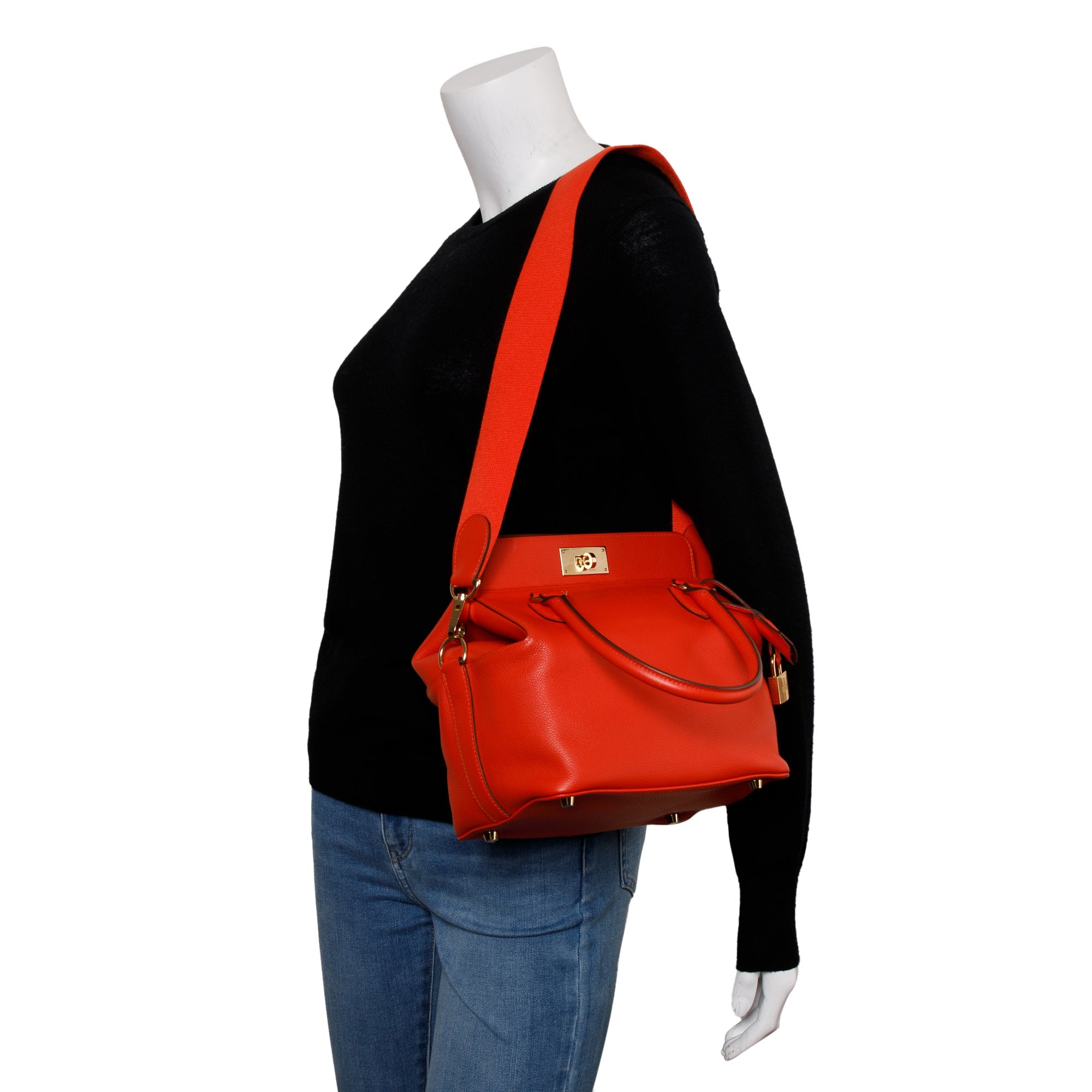 Hermes Rouge Casaque Evercolor Toolbox 20 w/ Strap