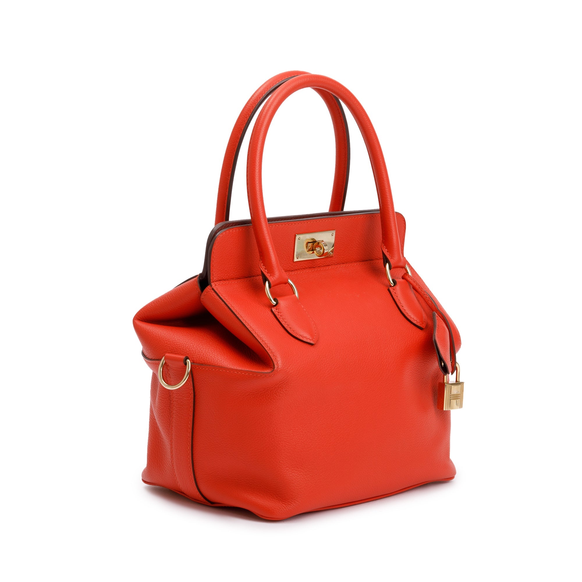 Hermes Rouge Casaque Evercolor Toolbox 20 w/ Strap