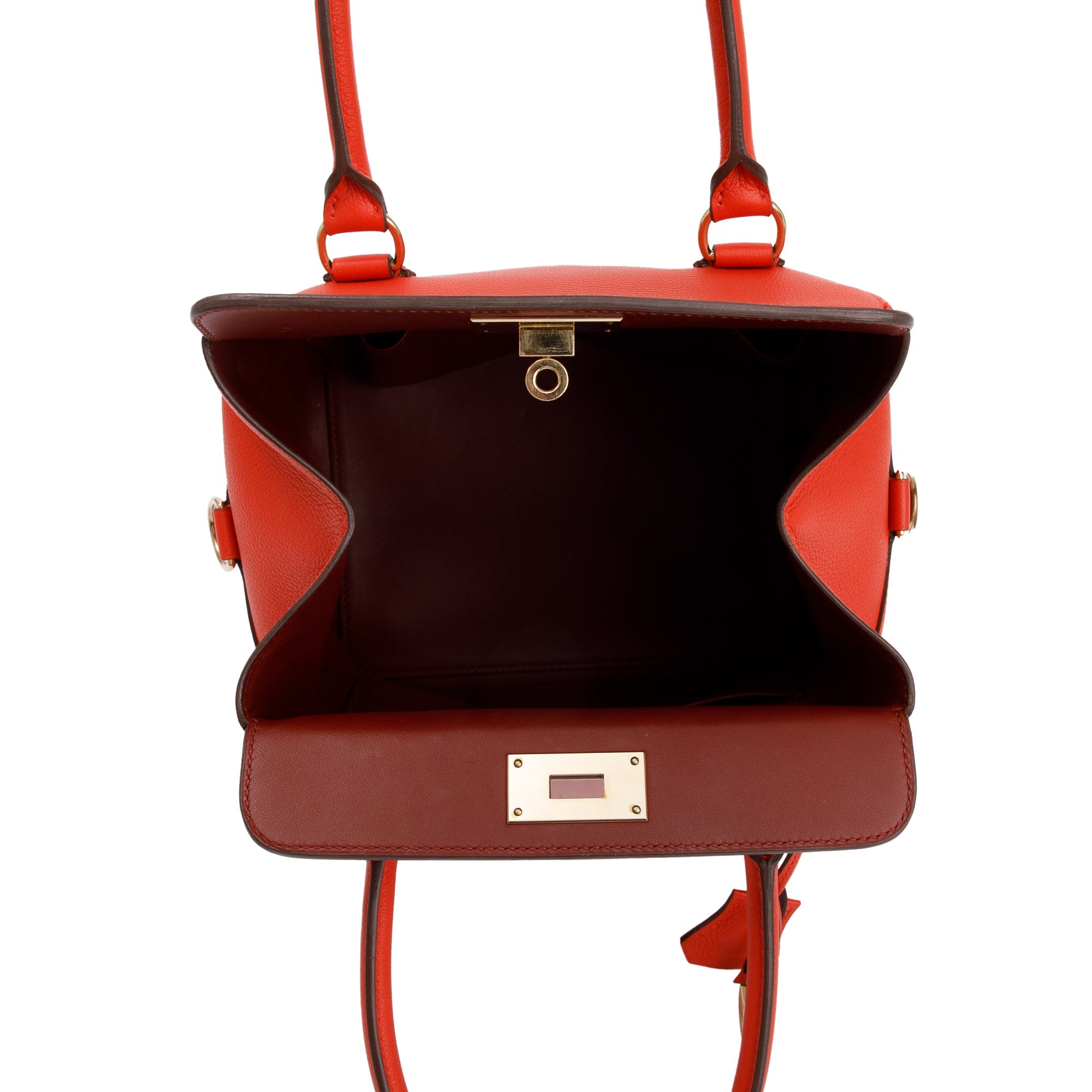 Hermes Rouge Casaque Evercolor Toolbox 20 w/ Strap