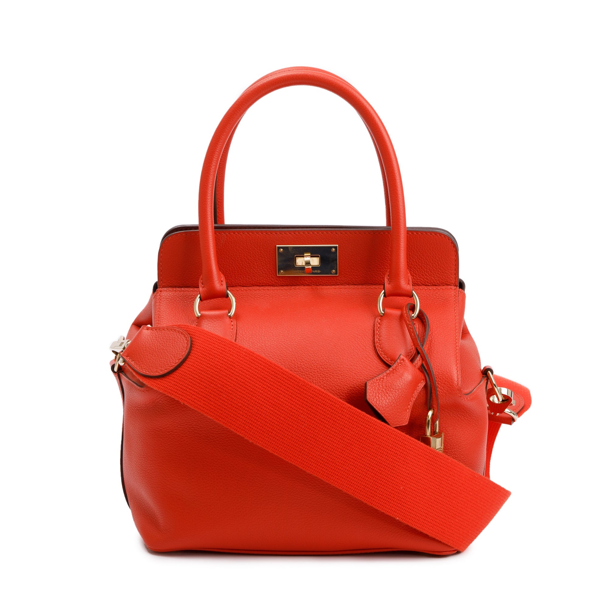 Hermes Rouge Casaque Evercolor Toolbox 20 w/ Strap