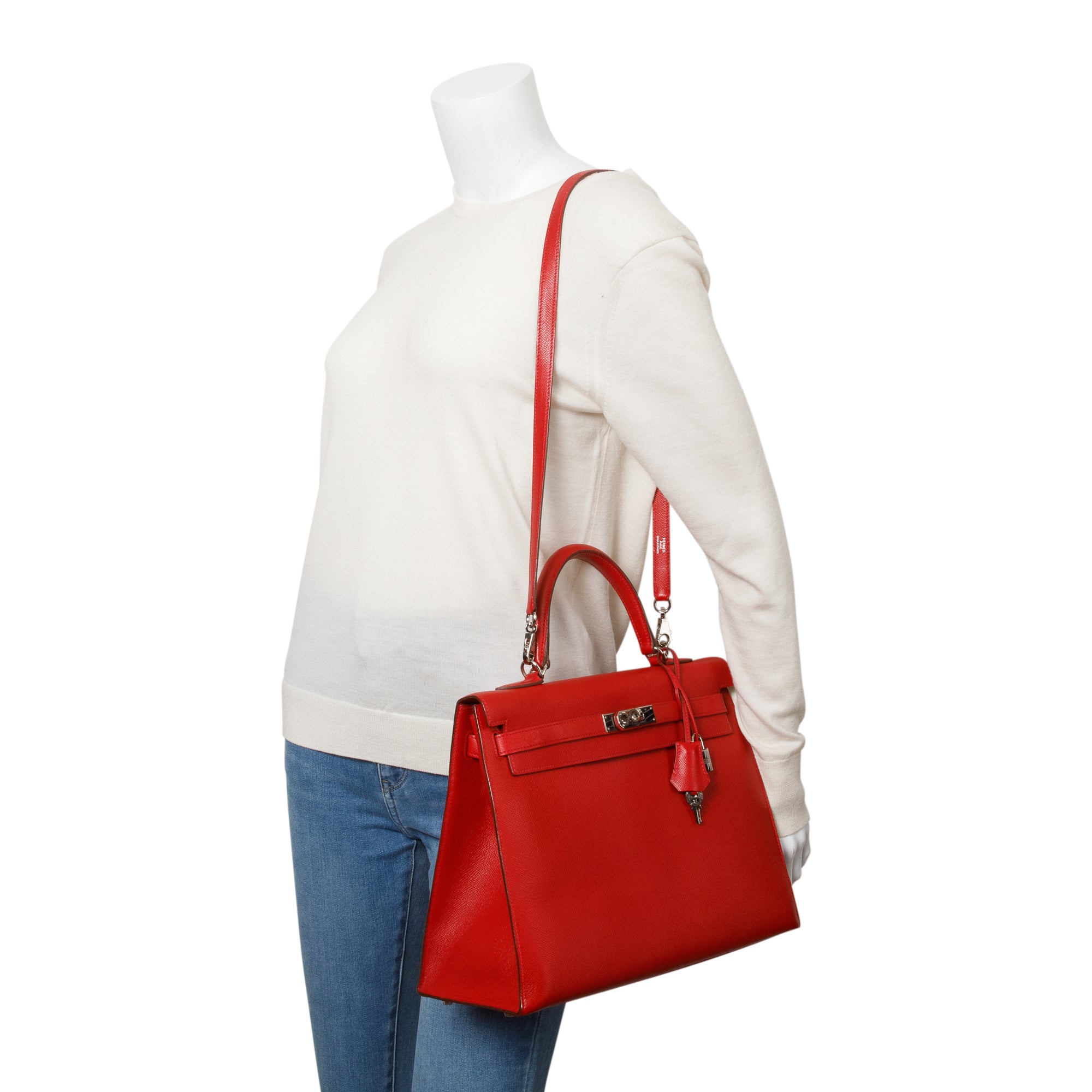 Hermes Rouge Epsom Kelly II Sellier 35
