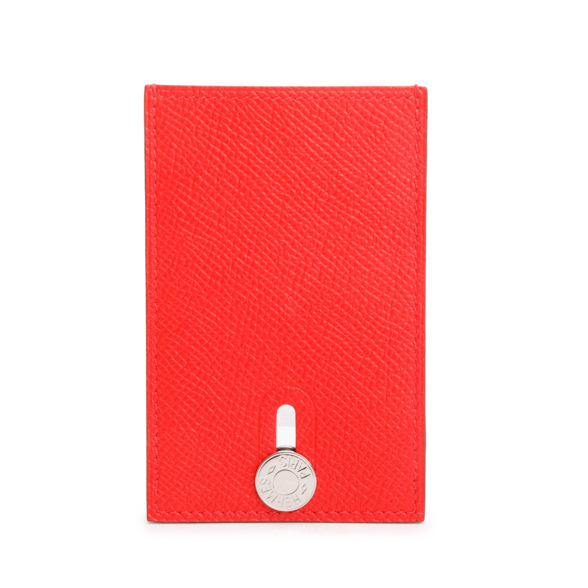 Hermes Rouge Epsom Leather Diabolo Card Holder w/ Box