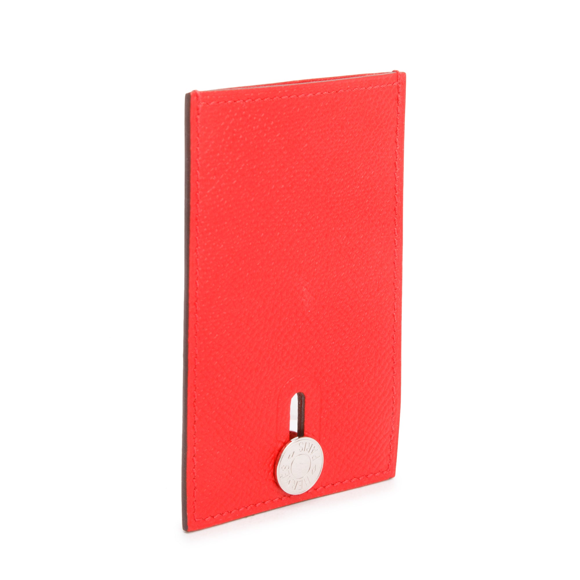 Hermes Rouge Epsom Leather Diabolo Card Holder w/ Box