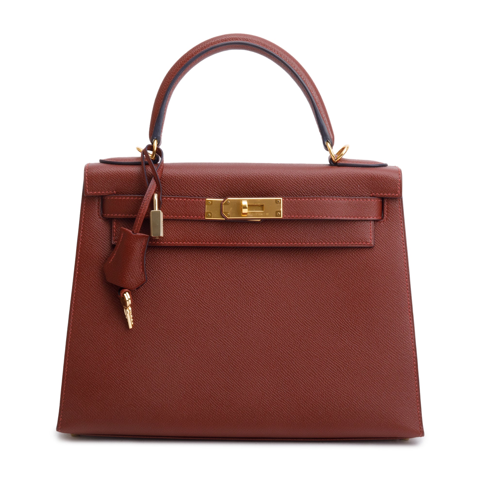 Hermes Rouge H Veau Epsom Kelly II Sellier 28 w/ Strap