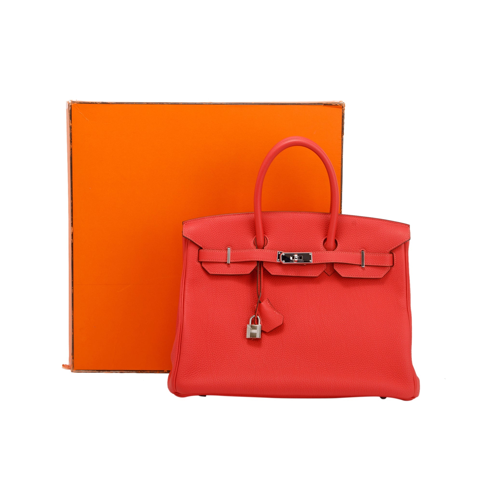 Hermes Rouge Pivoine Togo Birkin 35 w/ Box
