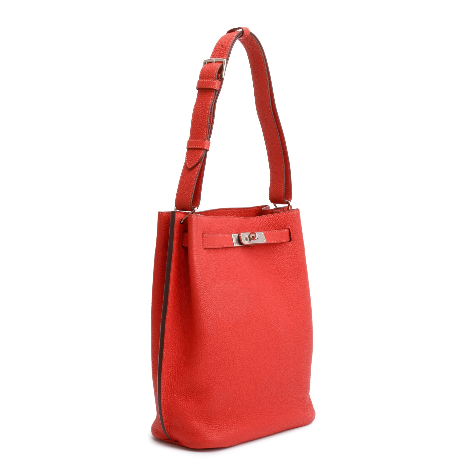 Hermes Rouge Pivoine Togo Leather So Kelly 22 Bag