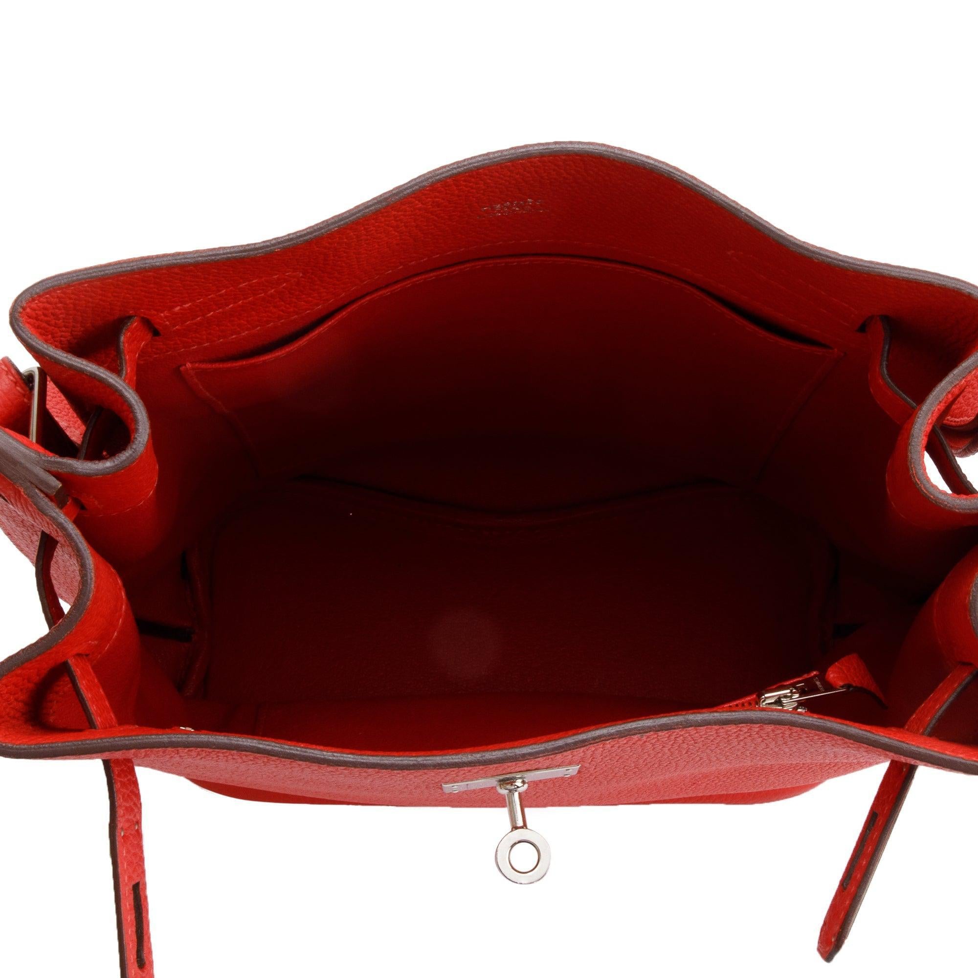 Hermes Rouge Pivoine Togo Leather So Kelly 22 Bag