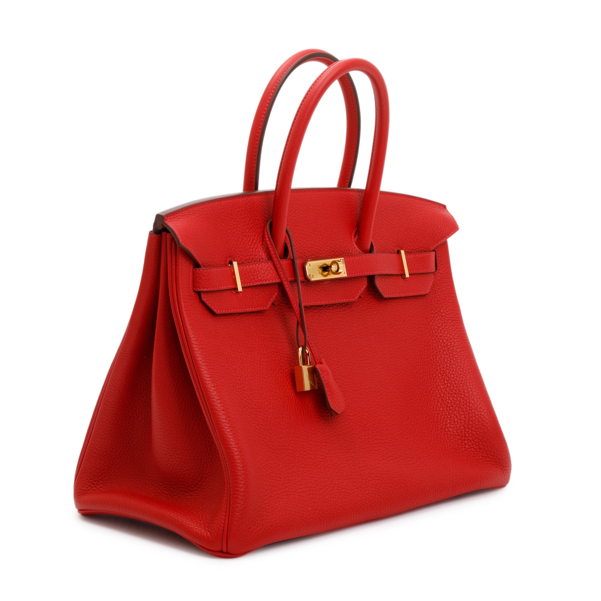 Hermes Rouge Taurillon Clemence Birkin 35 w/ Box