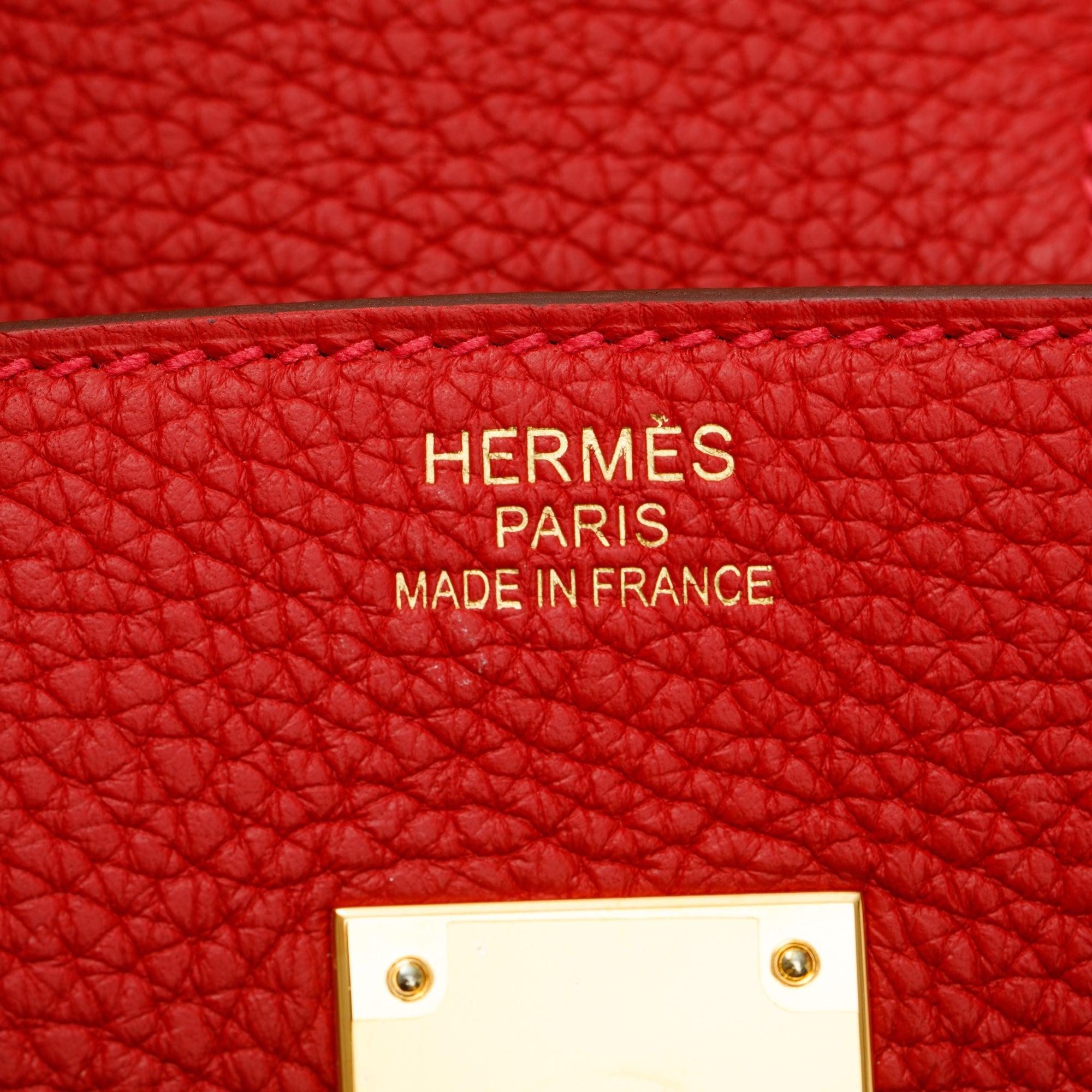 Hermes Rouge Taurillon Clemence Birkin 35 w/ Box