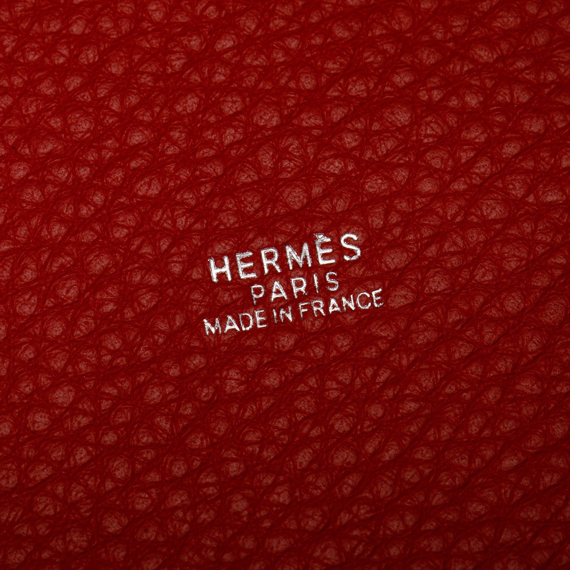 Hermes Rouge Taurillon Clemence Picotin 18 w/ Box