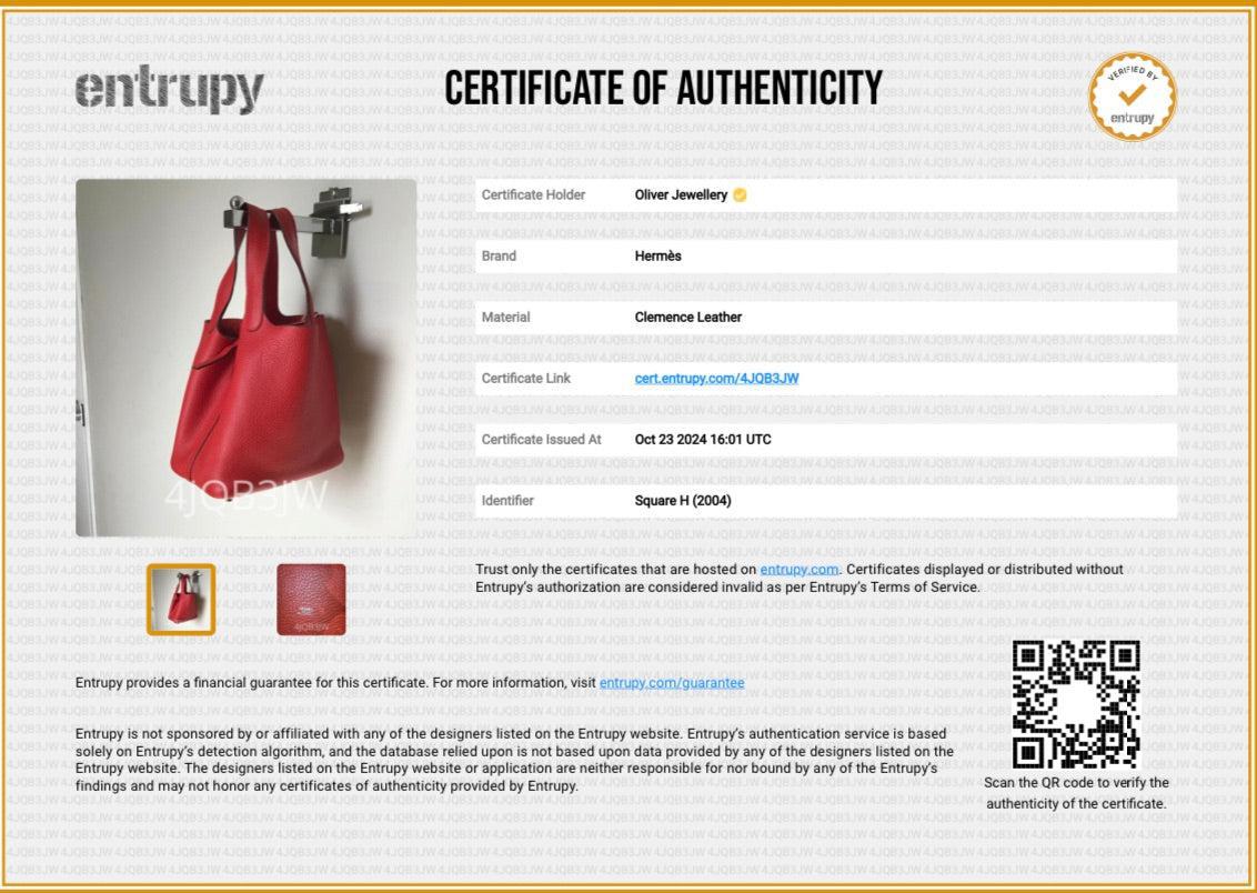 Hermes Rouge Taurillon Clemence Picotin 18 w/ Box