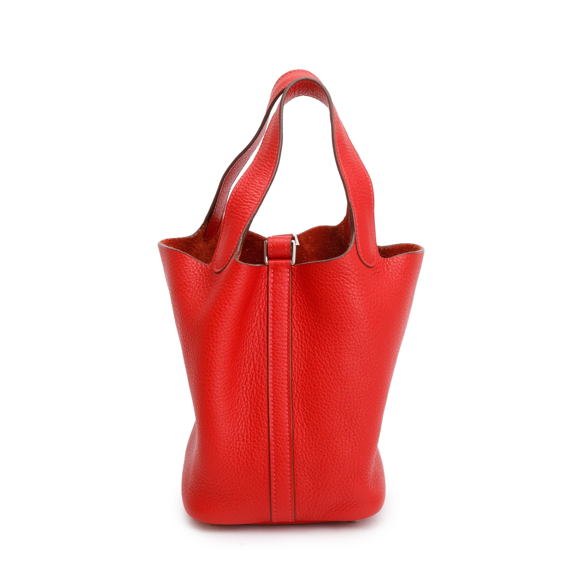 Hermes Rouge Taurillon Clemence Picotin 18 w/ Box