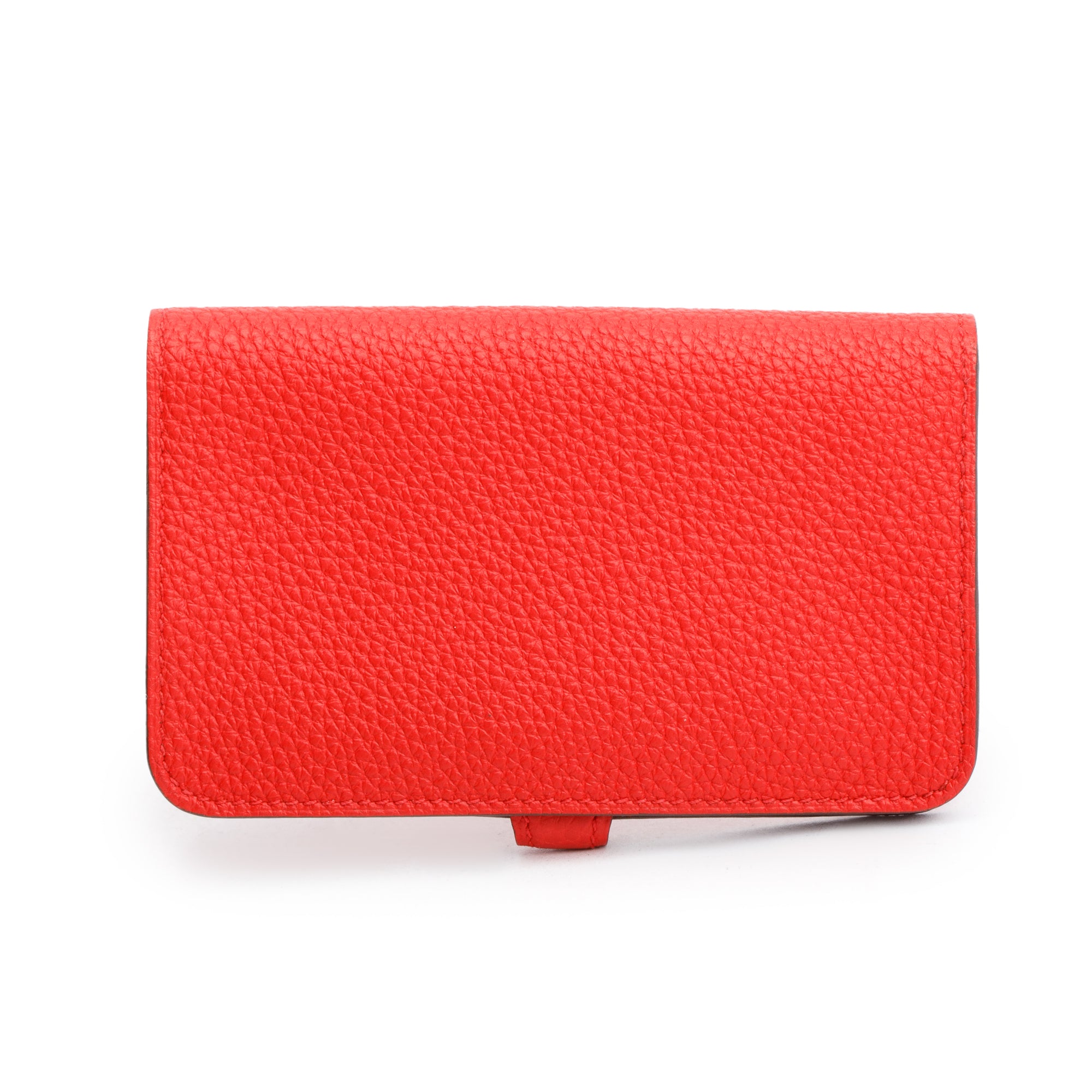 Hermes Rouge Togo Leather Dogon Card Holder w/ Box