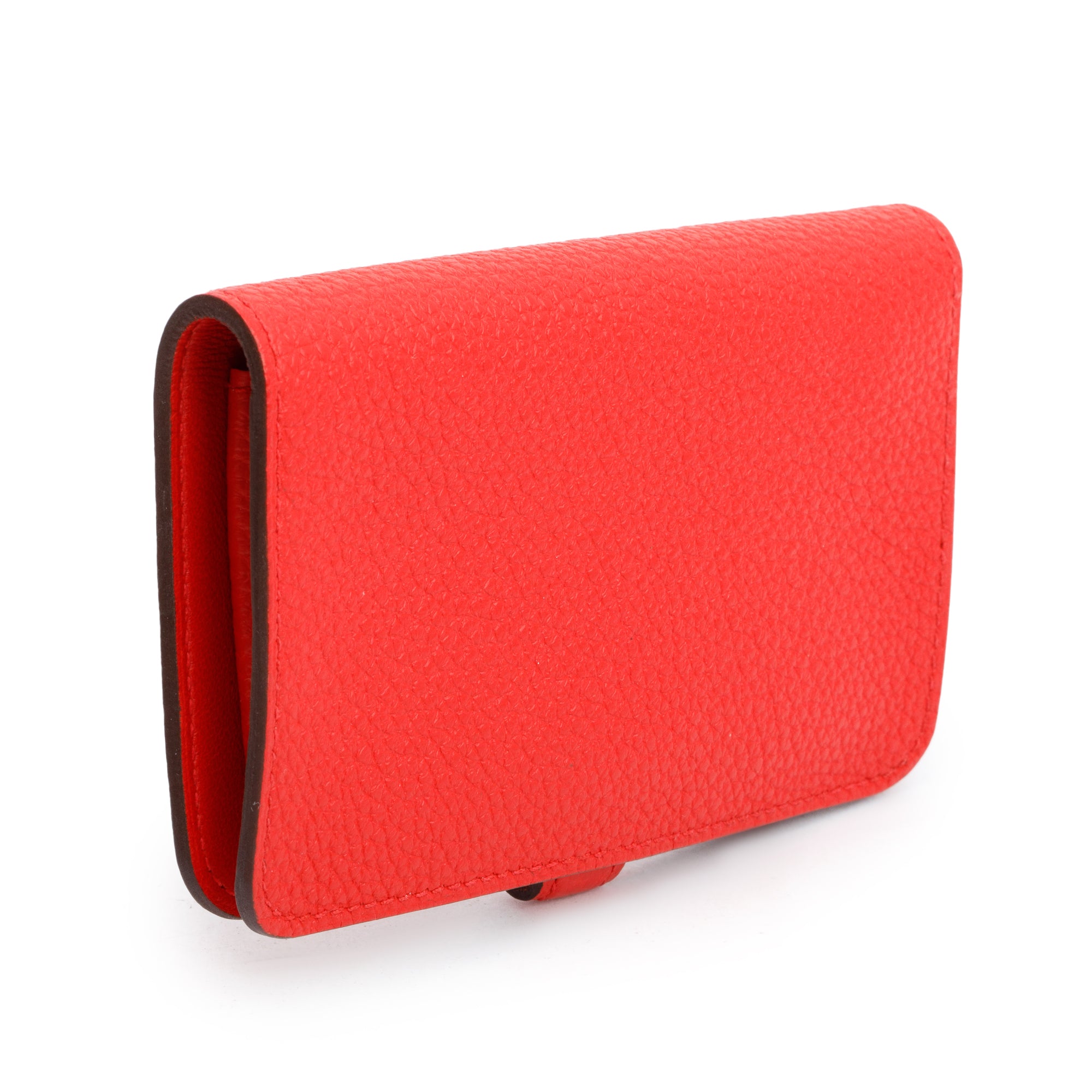 Hermes Rouge Togo Leather Dogon Card Holder w/ Box